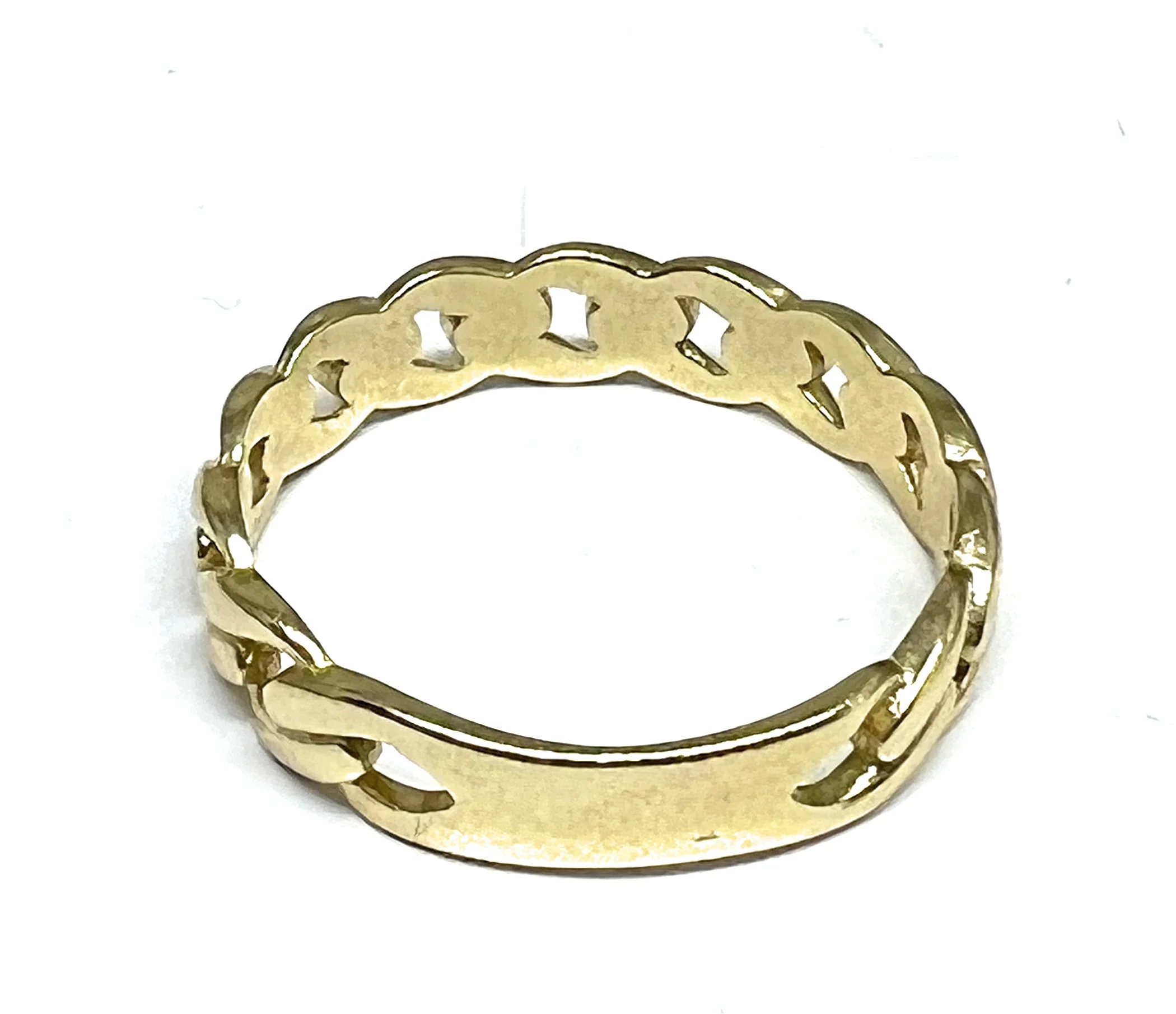 10k Solid Gold Yellow Cuban Link Ring - Image 3
