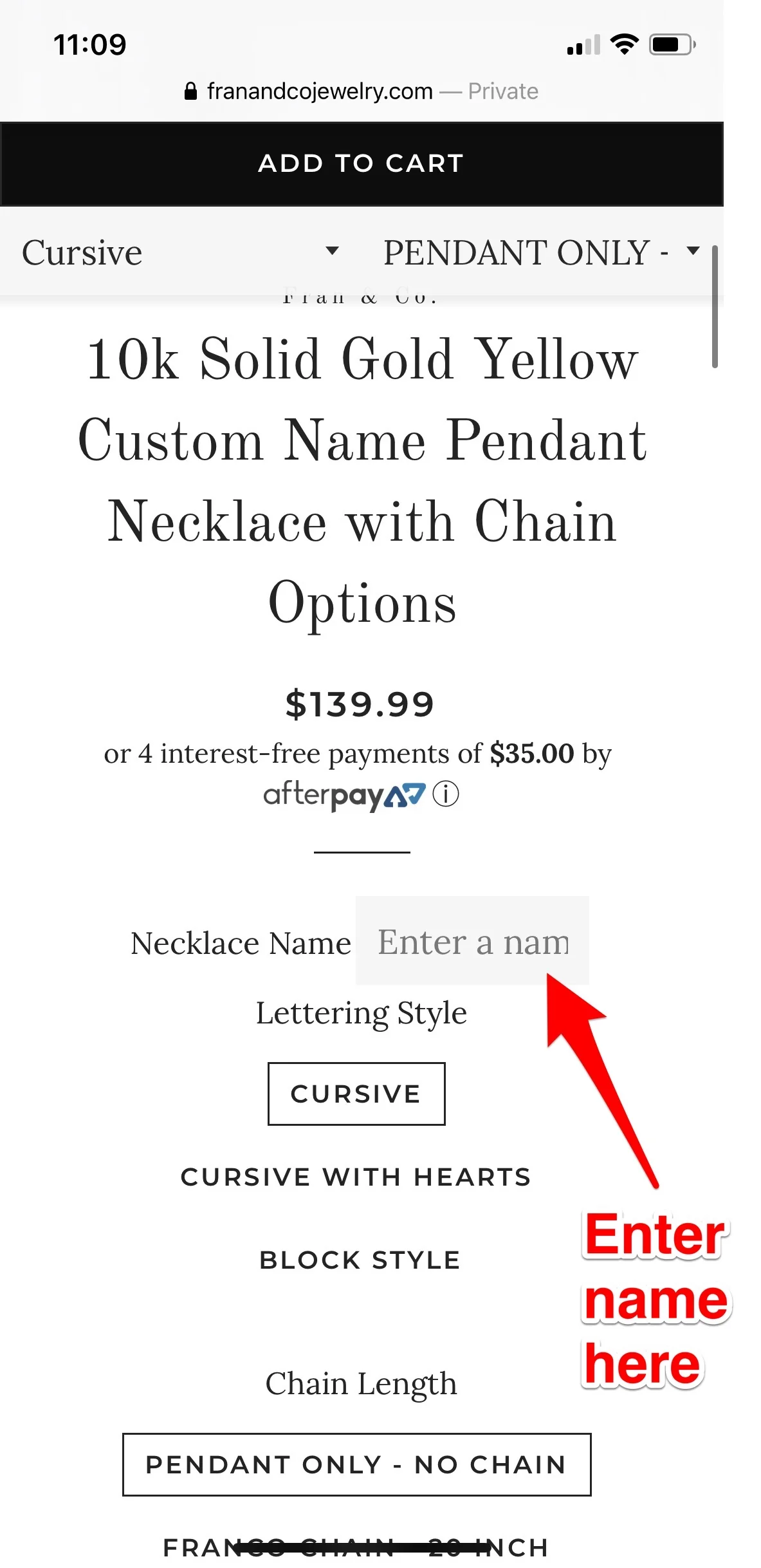 10k Solid Gold Yellow Custom 3D Double Name Illusion (WHITE GOLD OR ALL YELLOW GOLD) Nameplate Pendant Necklace - Image 3