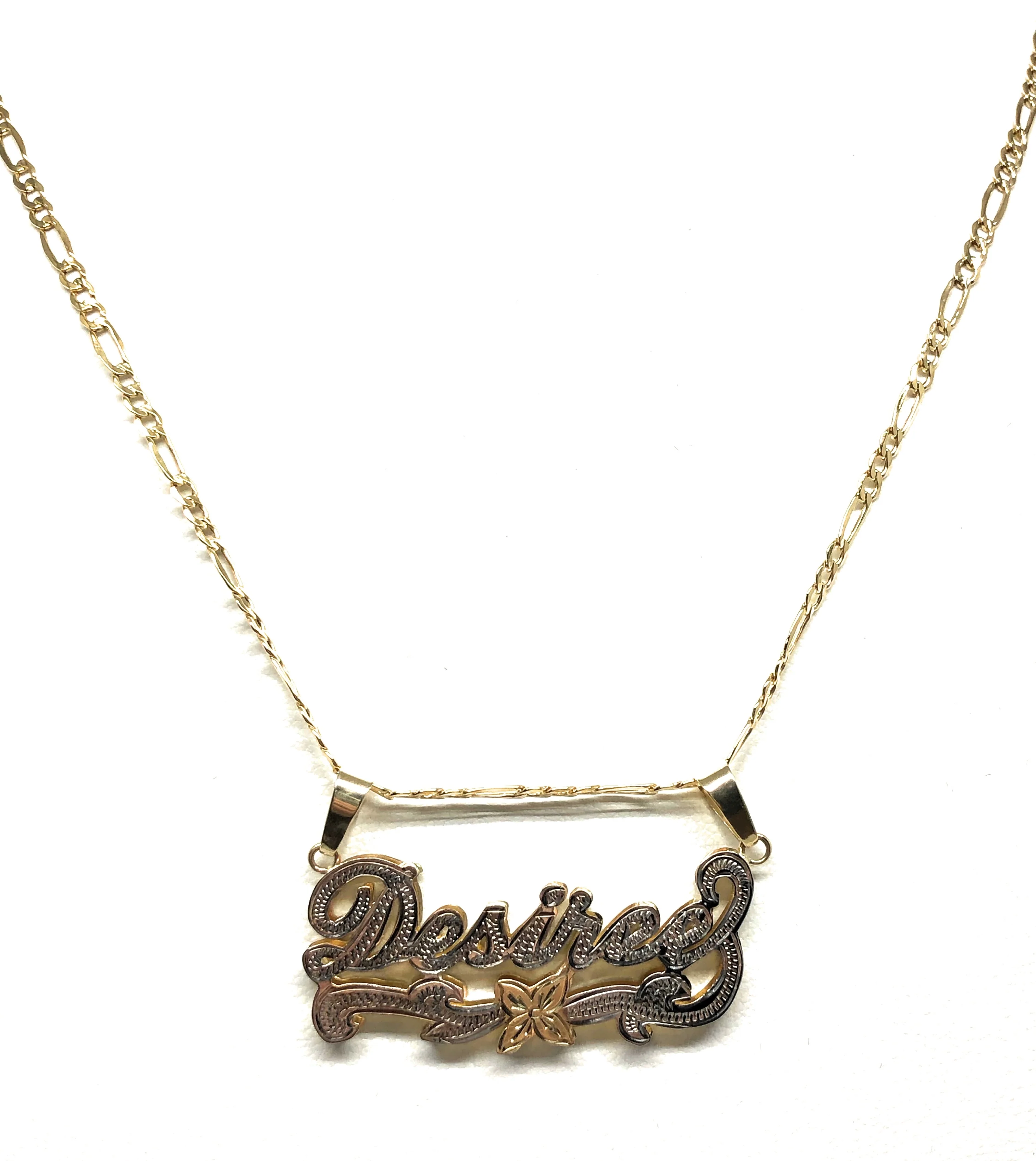 10k Solid Gold Yellow Custom 3D Double Name Illusion (WHITE GOLD OR ALL YELLOW GOLD) Nameplate Pendant Necklace - Image 4