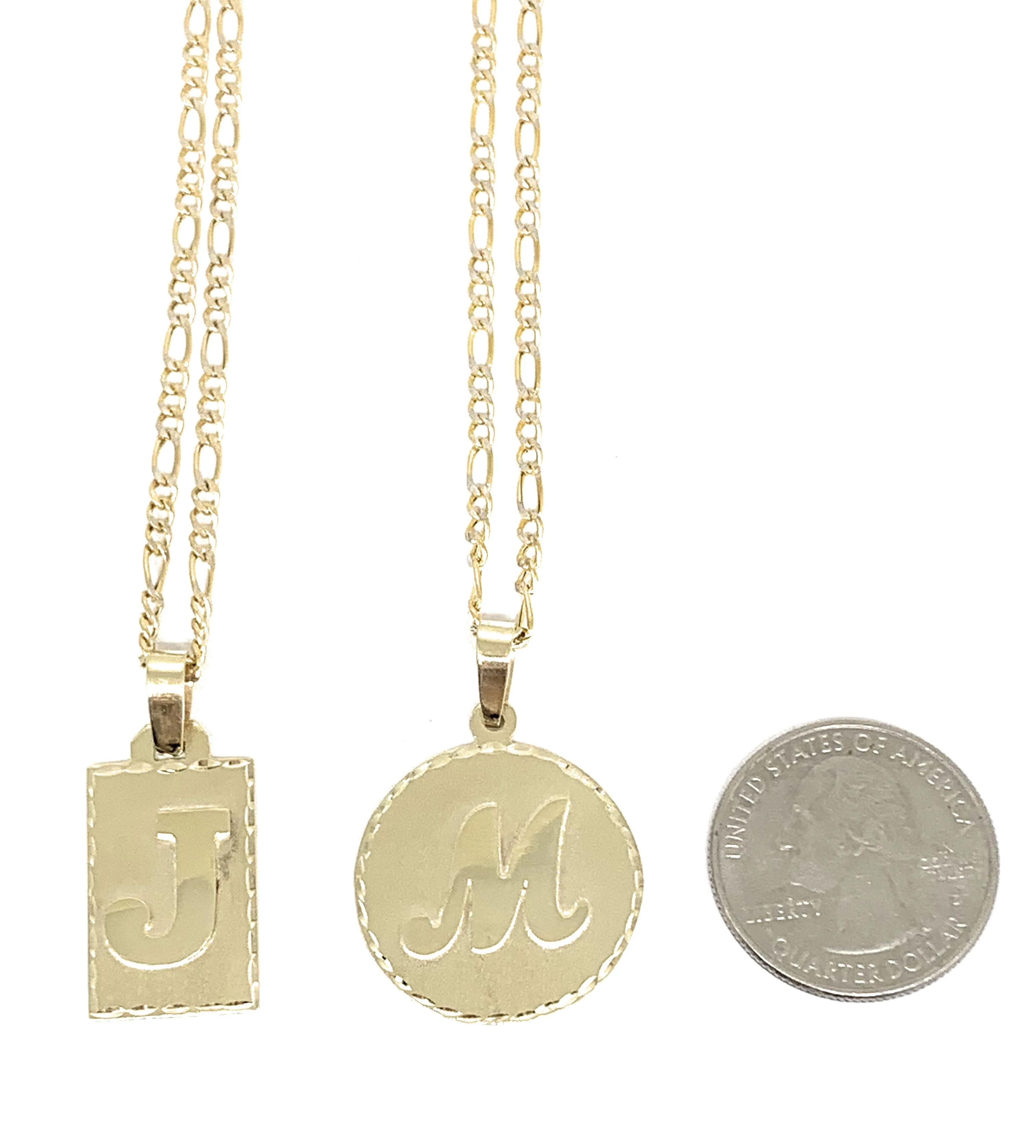 14k Solid Gold Yellow Custom Initial Pendant Necklace with Chain Options - Image 6