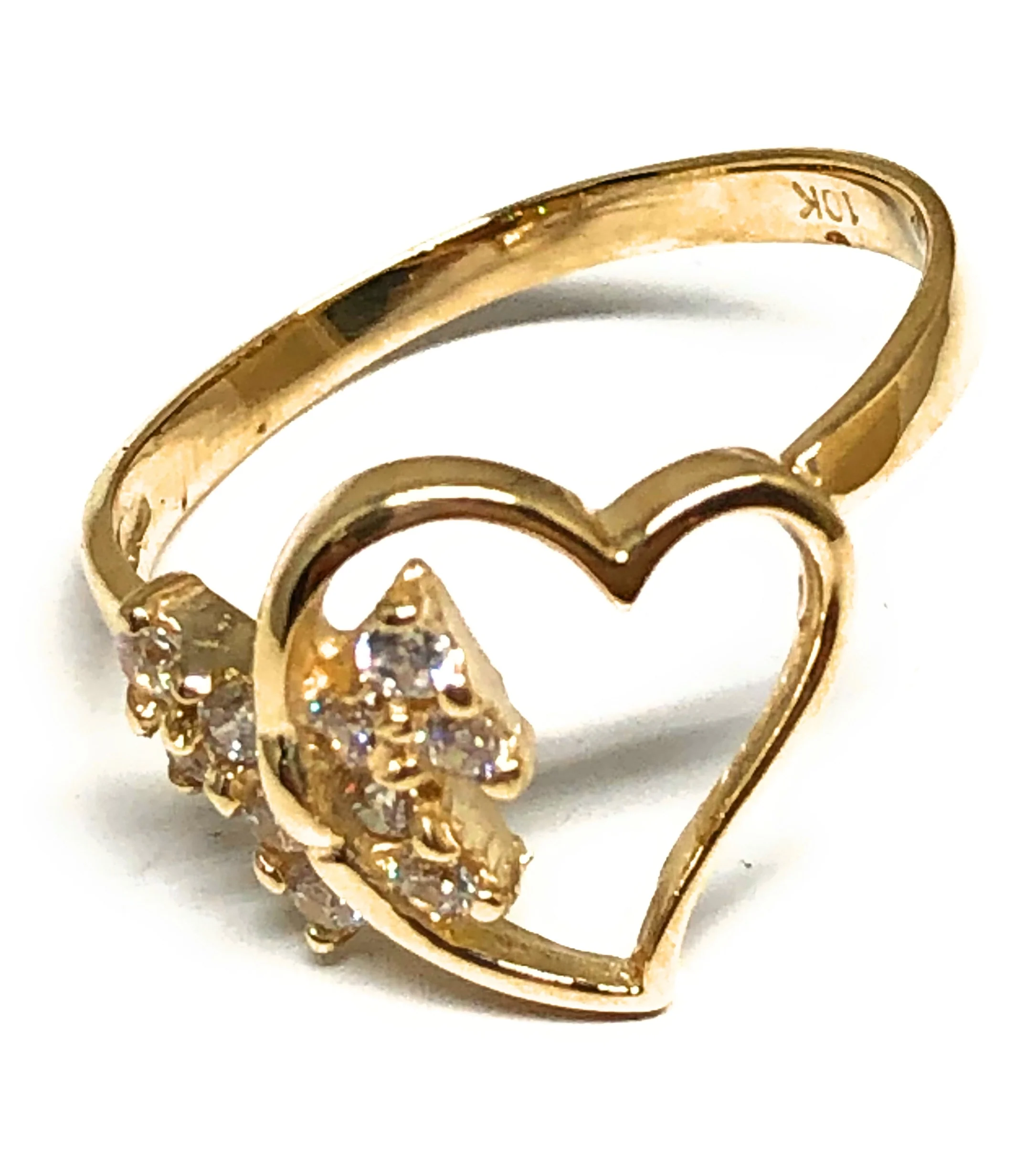 10k Solid Gold Yellow CZ Butterfly Ring