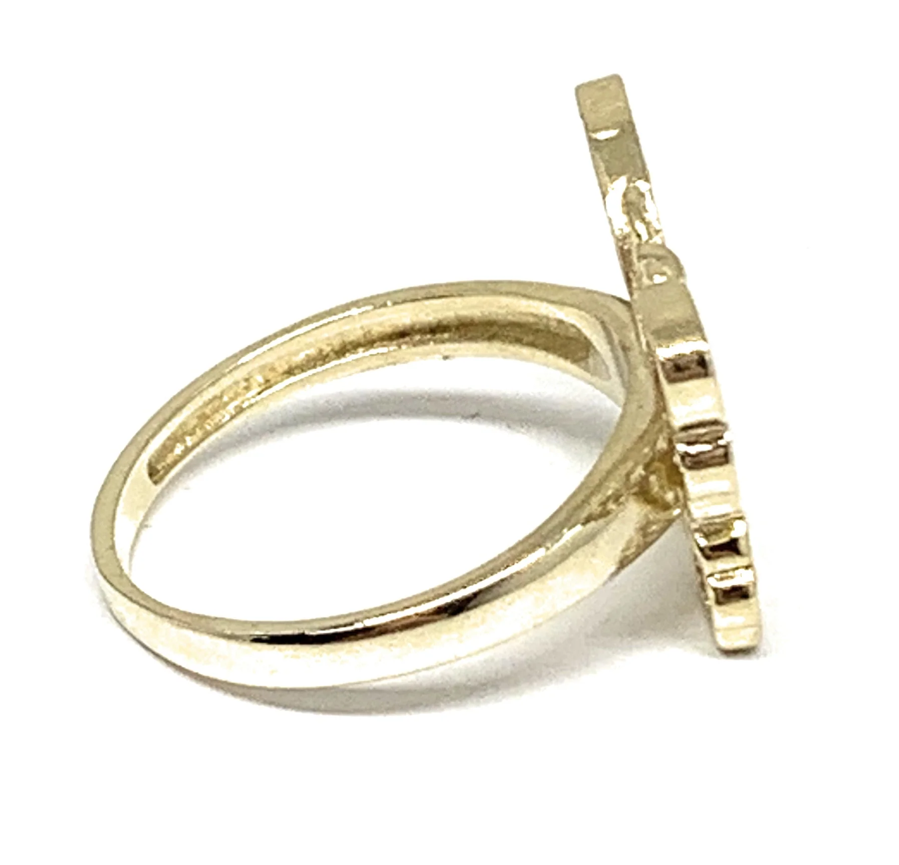 10k Solid Gold Yellow CZ Butterfly Ring - Image 2