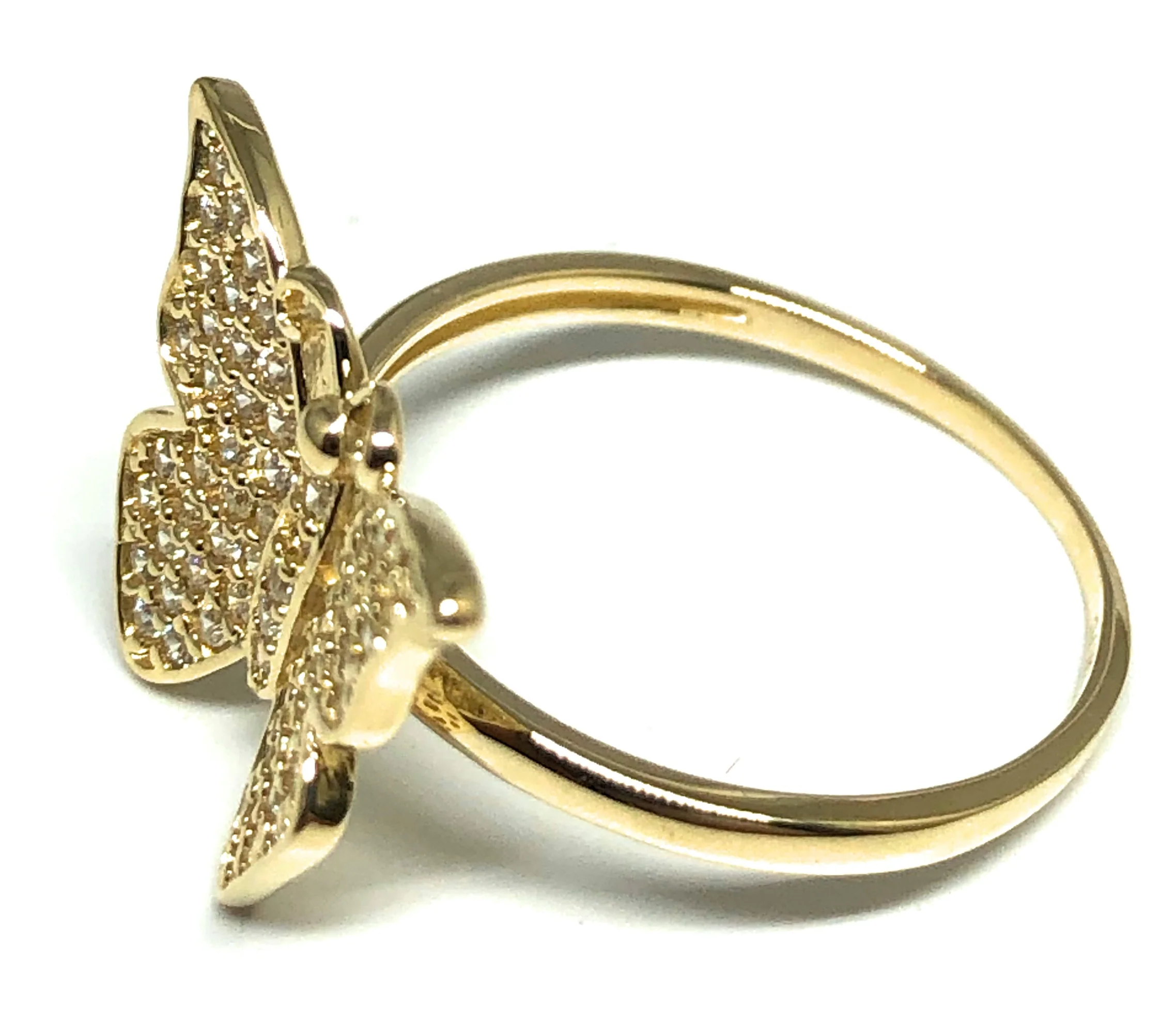 10k Solid Gold Yellow CZ Butterfly Ring (FC 51) - Image 2