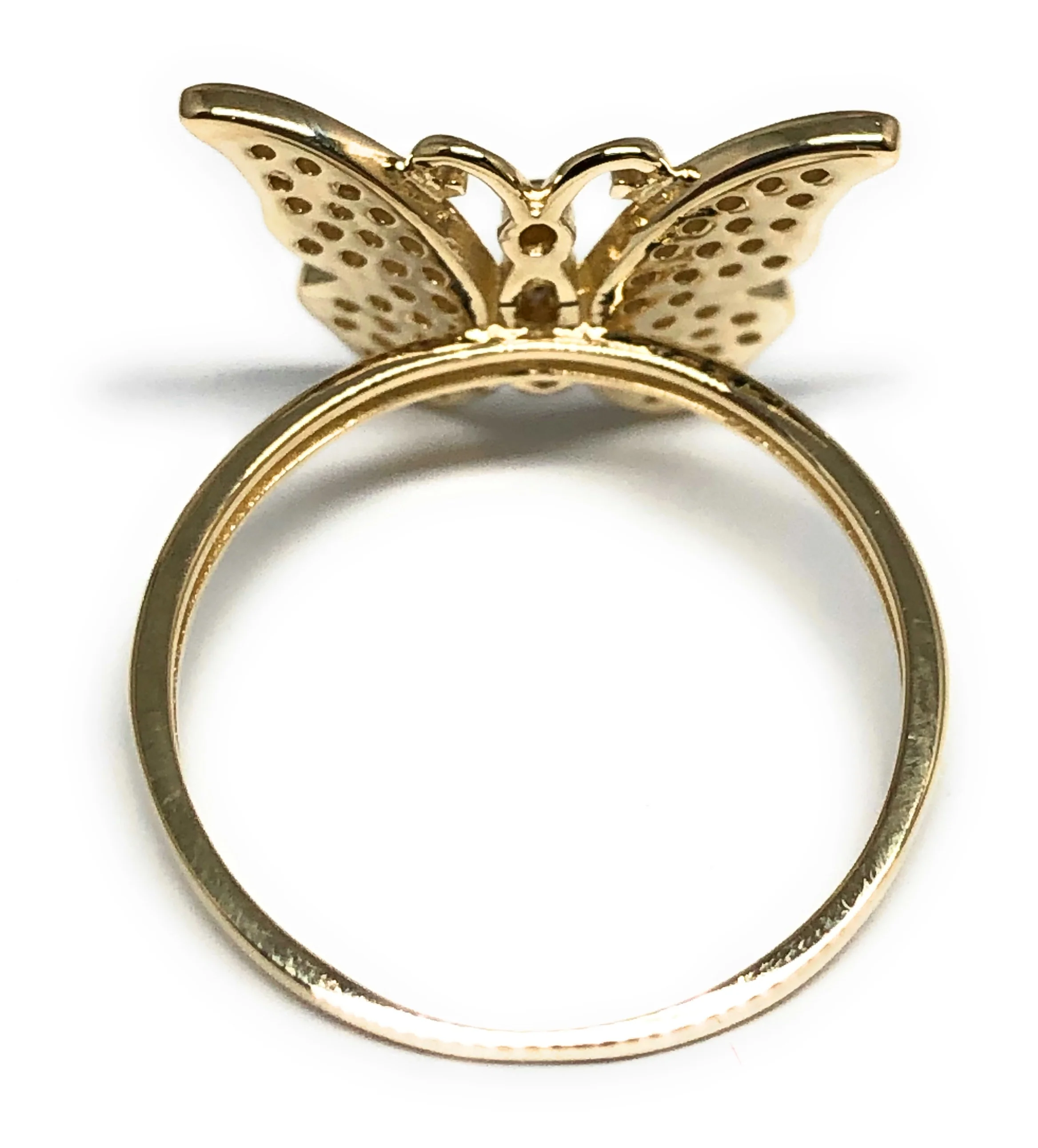 10k Solid Gold Yellow CZ Butterfly Ring (FC 51) - Image 3