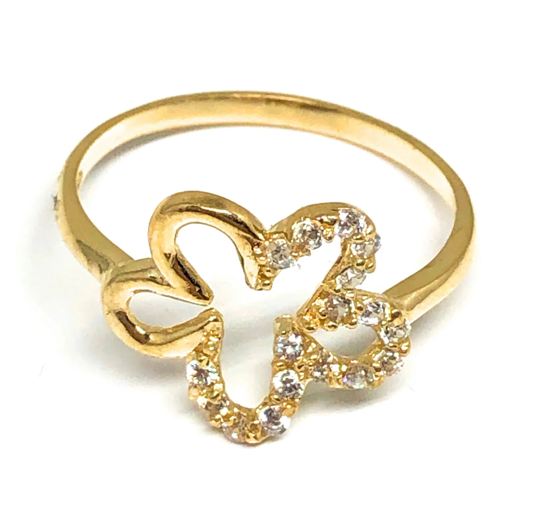 10k Solid Gold Yellow CZ Flower Ring