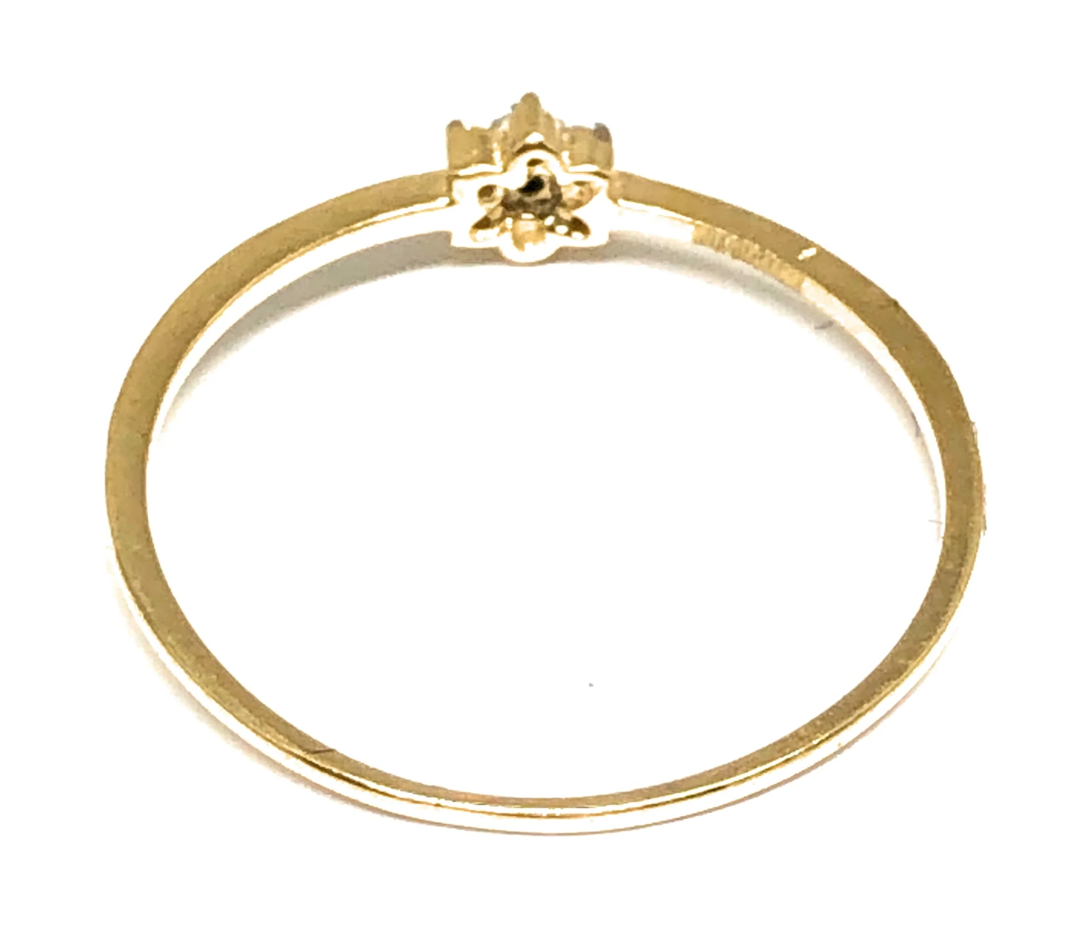 10k Solid Gold Yellow CZ Flower Ring - Image 3