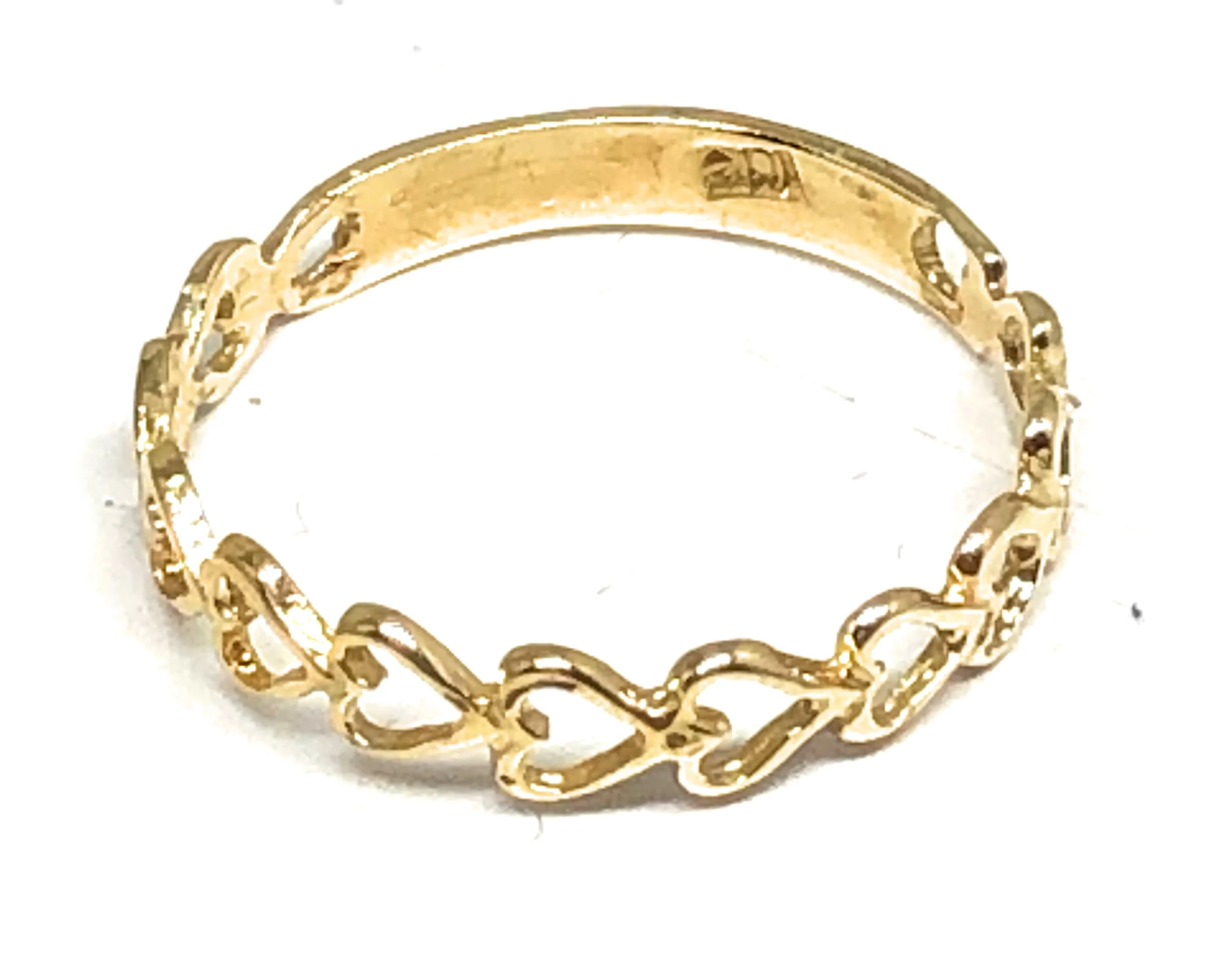 10k Solid Gold Yellow Dainty Heart Band Ring (FC 133) - Image 4