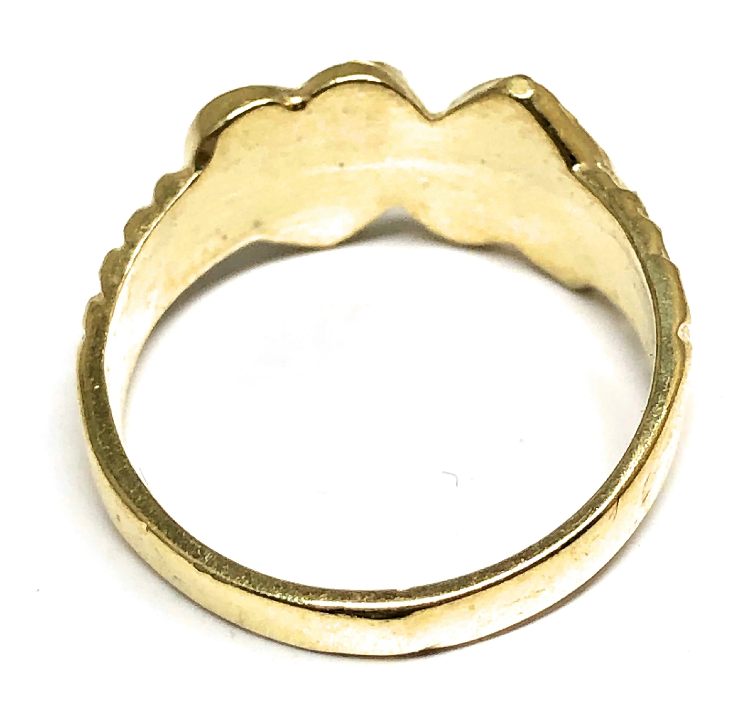 10k Solid Gold Yellow Double Heart Ring - Image 3