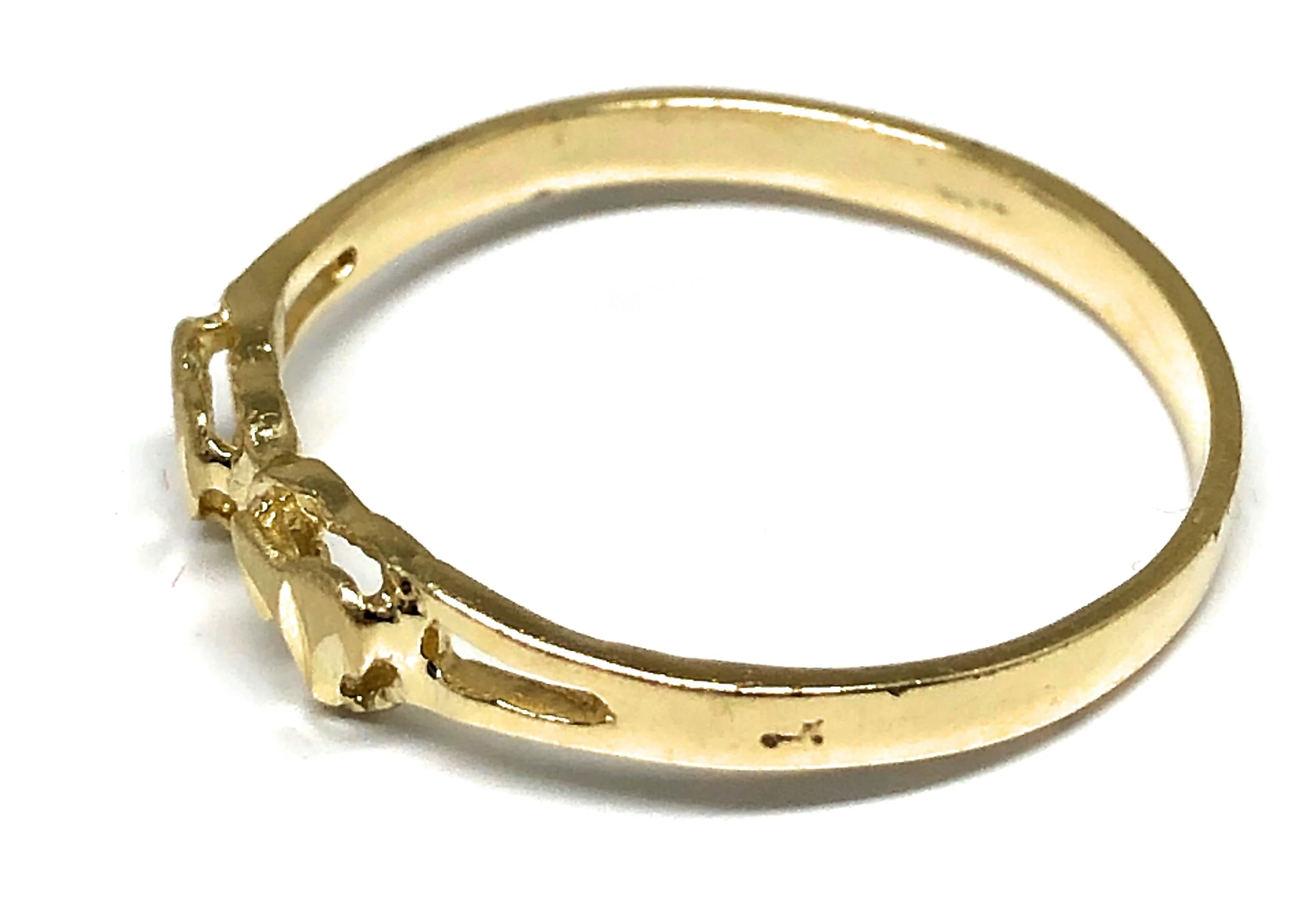 10k Solid Gold Yellow Double Heart Ring - Image 2
