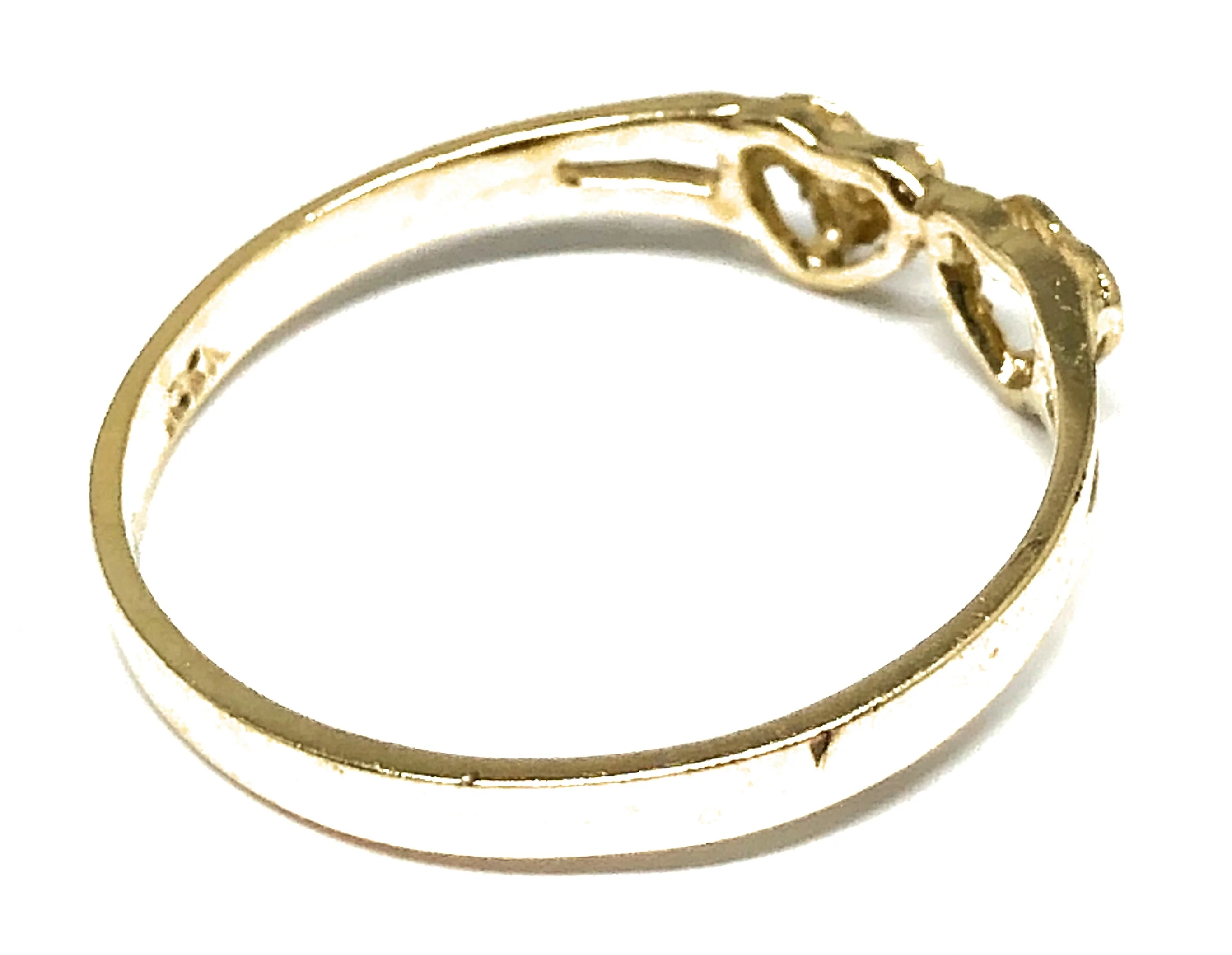 10k Solid Gold Yellow Double Heart Ring - Image 3