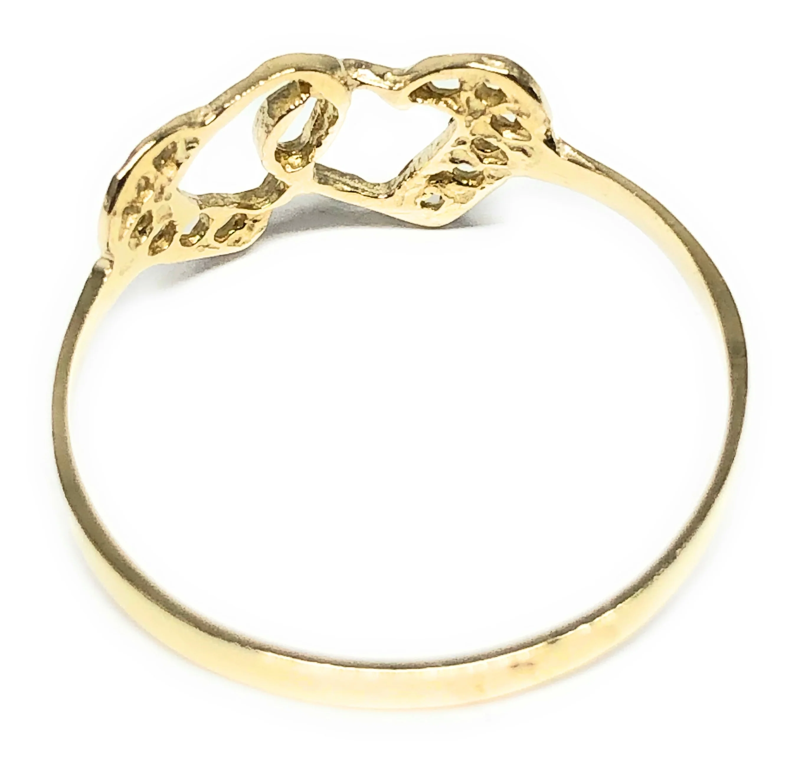 10k Solid Gold Yellow Double Heart Ring (FC 138) - Image 3