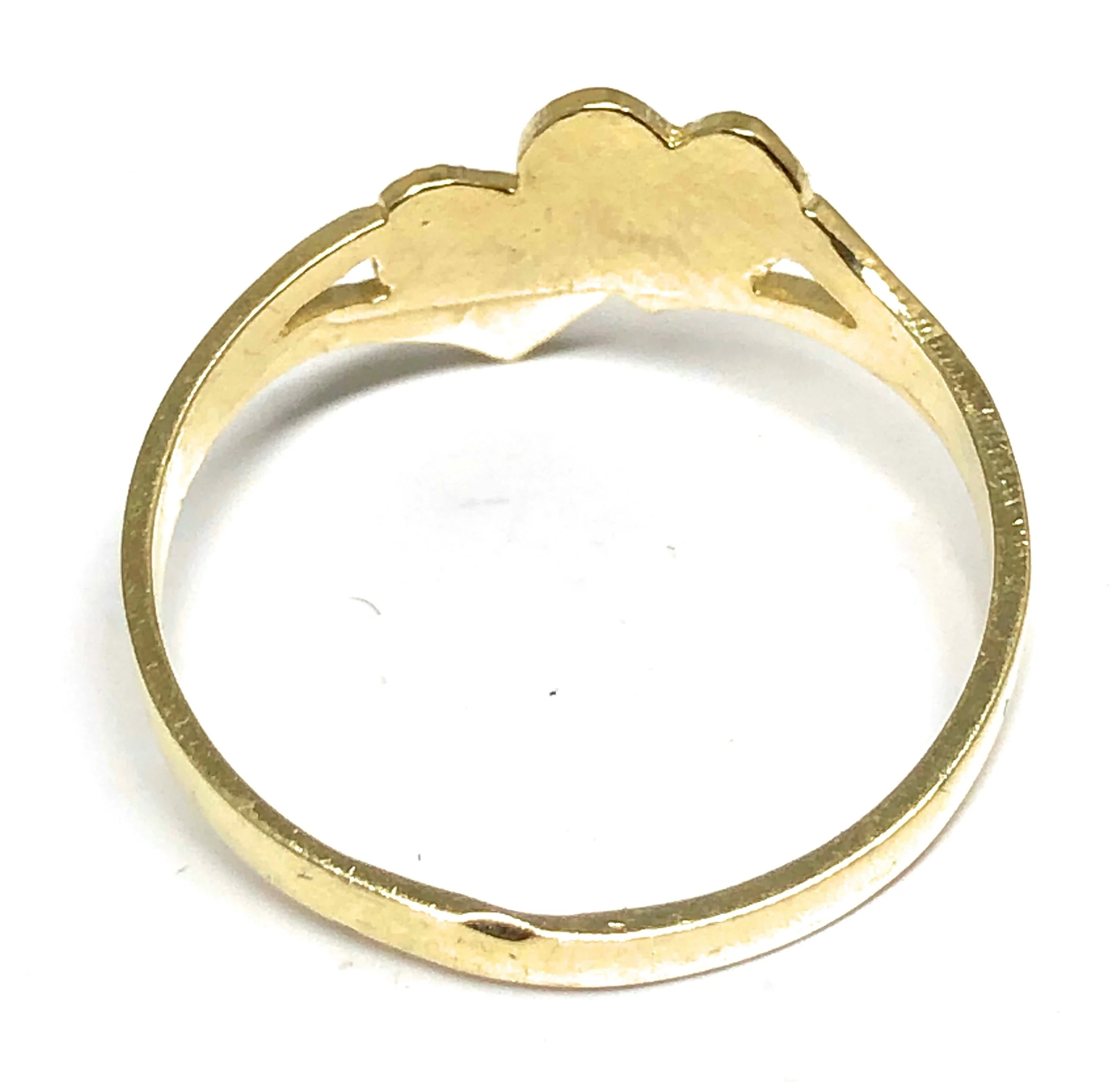 10k Solid Gold Yellow Double Heart Ring - Image 3