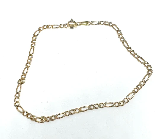 10k Solid Gold Yellow Figaro Brracelet 7,8,10 (FOR ANKLE) inch 2.5mm Width - Image 3