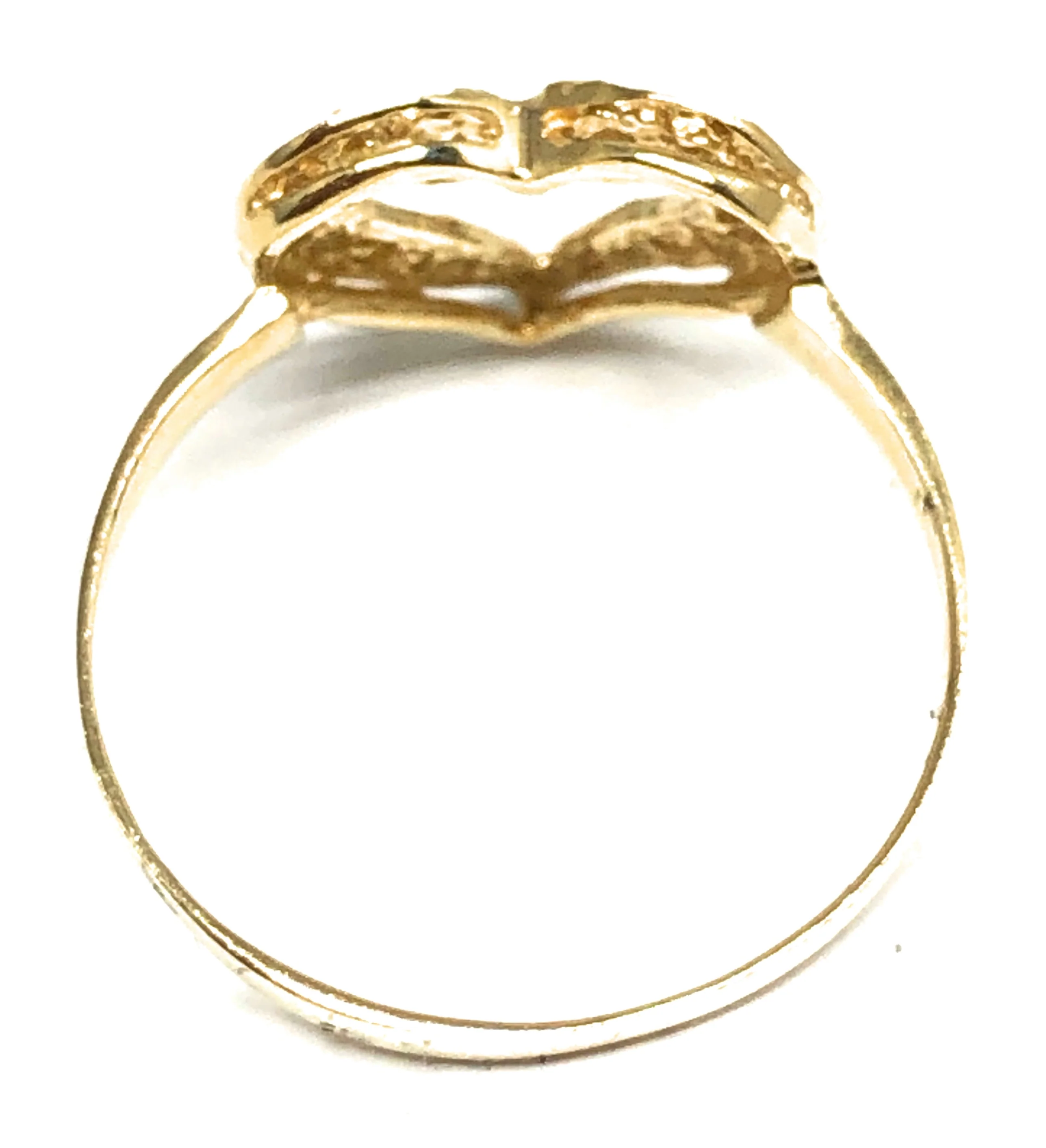 10k Solid Gold Yellow Filigrana Heart Ring - Image 3