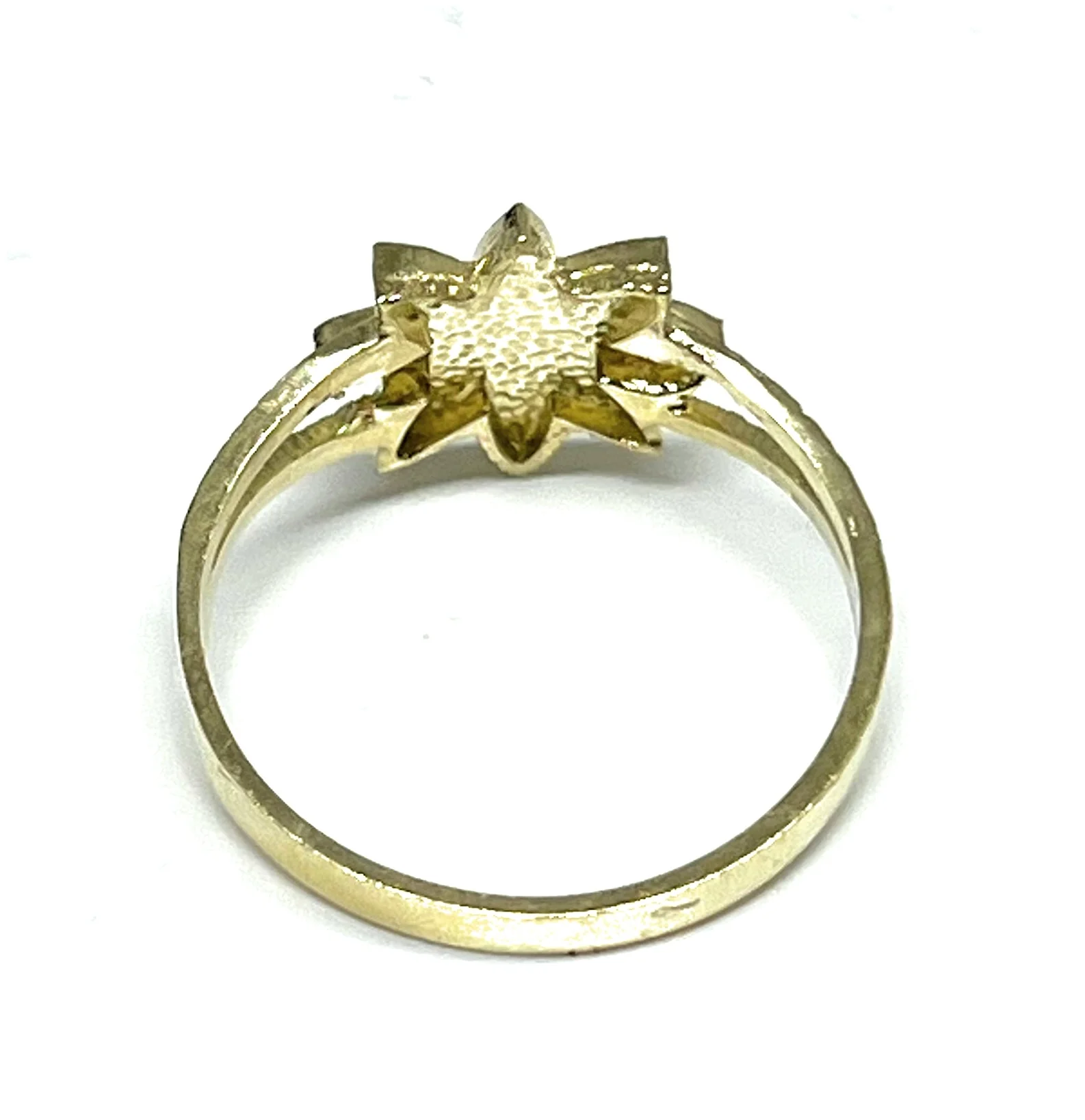 10k Solid Gold Yellow Flower Ring - Image 3