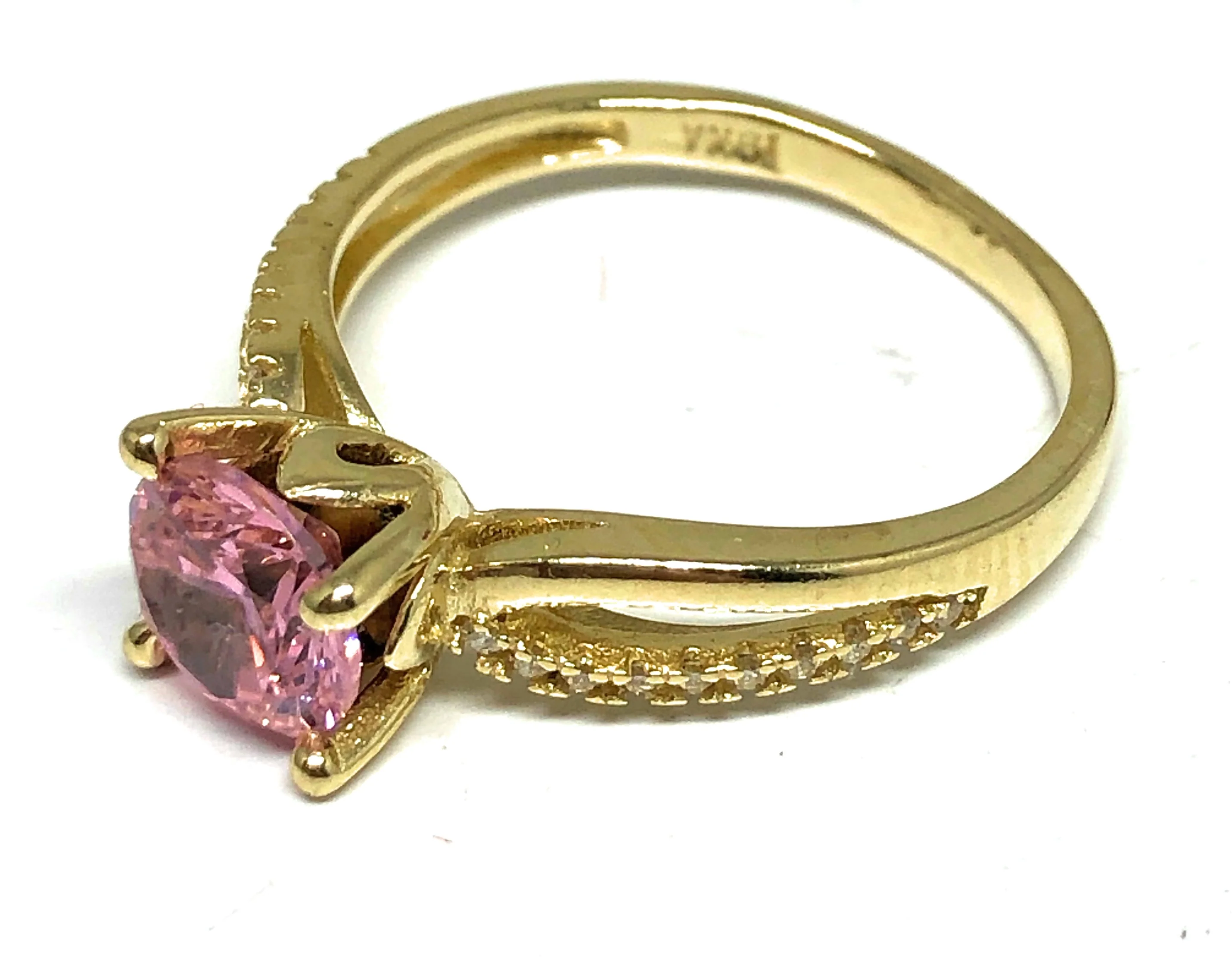 10k Solid Gold Yellow Gold Bright CZ Ring - Image 2
