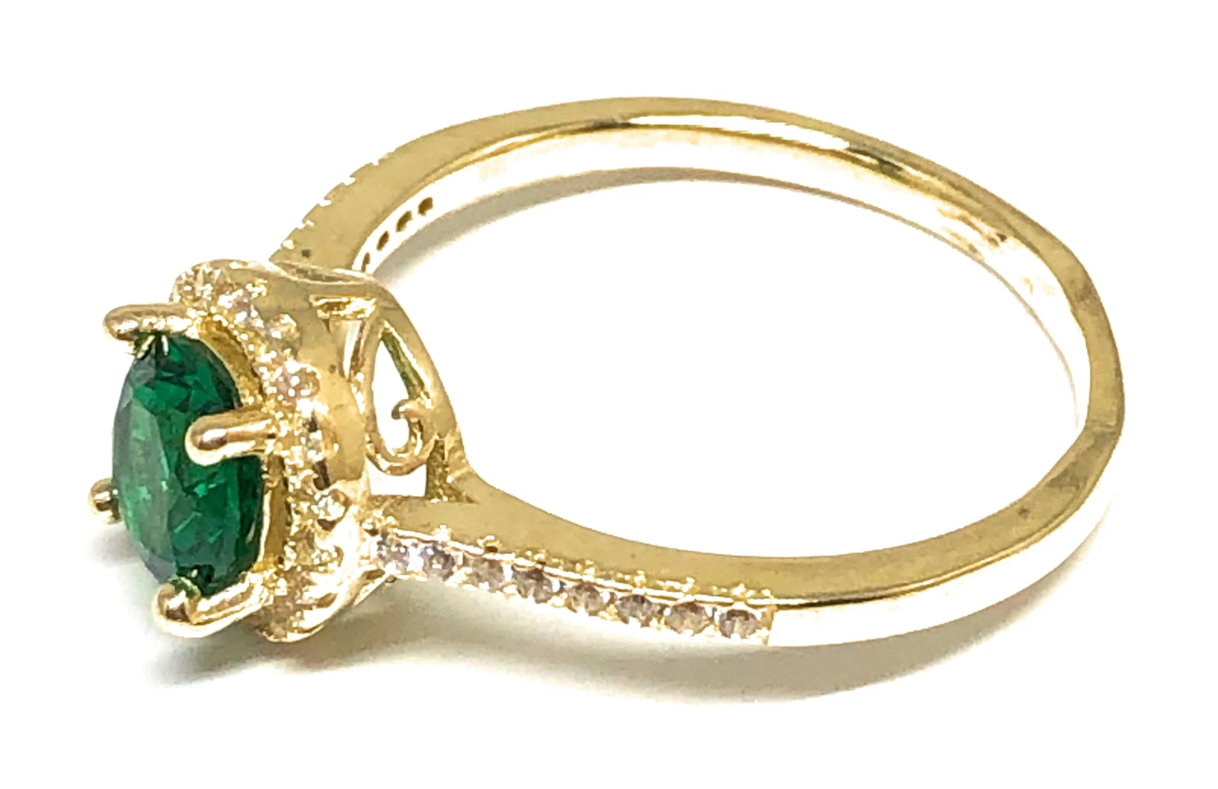 10k Solid Gold Yellow Gold Bright CZ Ring - Image 6