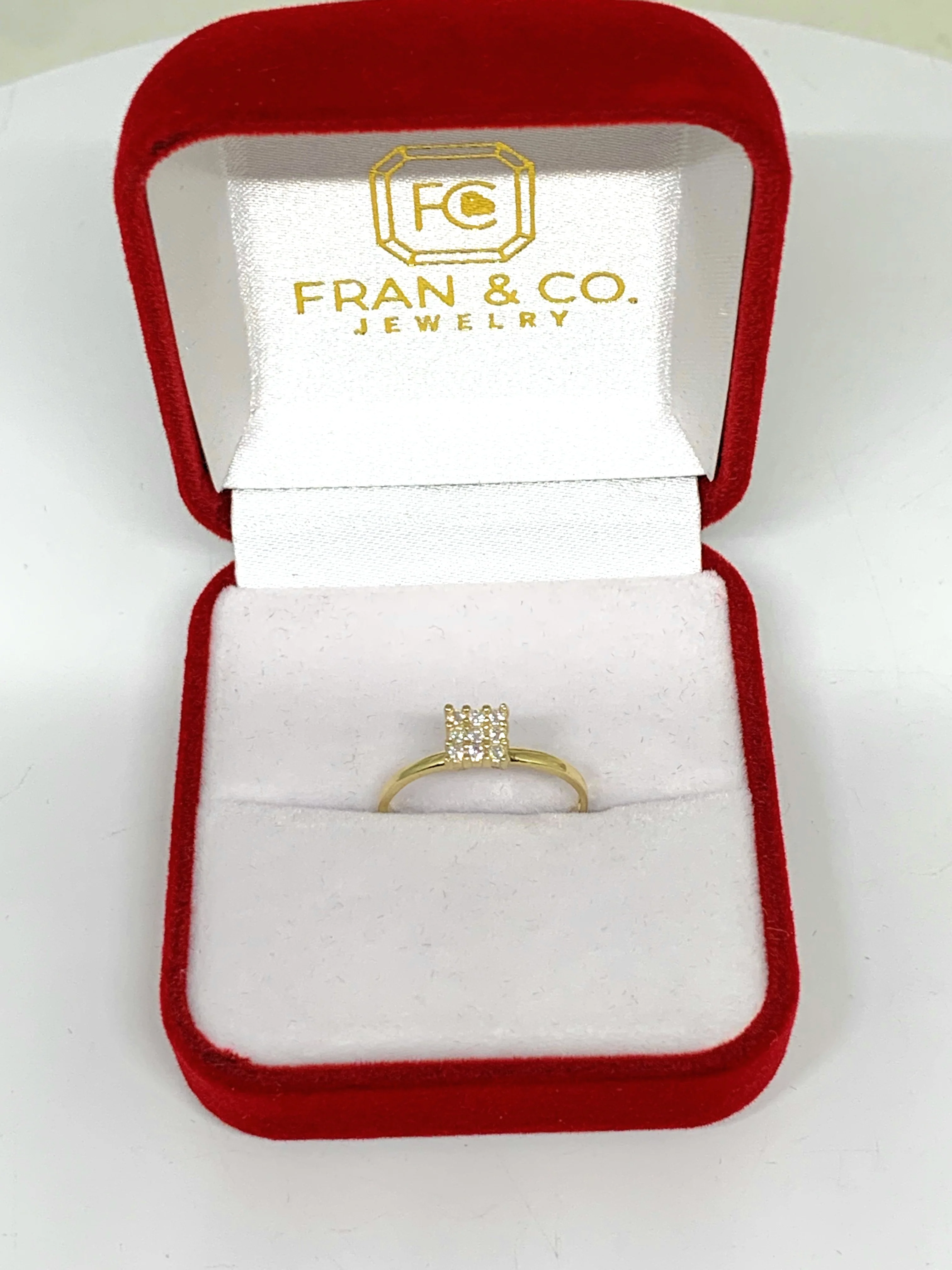 10k Solid Gold Yellow Gold Classic CZ Ring - Image 2