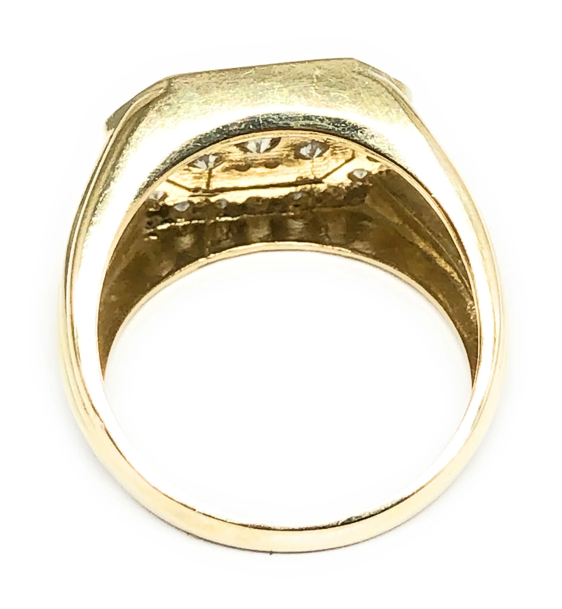 10k Solid Gold Yellow Gold Big CZ Ring - Image 3