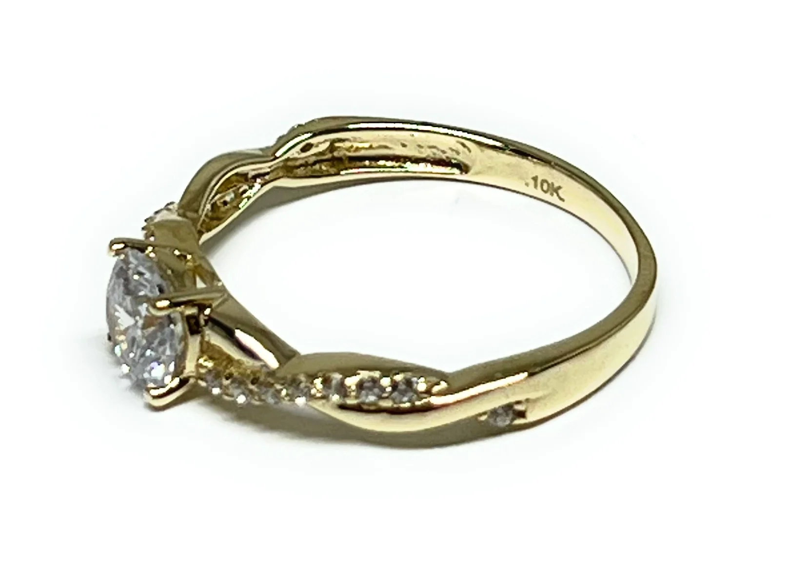 10k Solid Gold Yellow Gold CZ Ring (FC 244) - Image 2