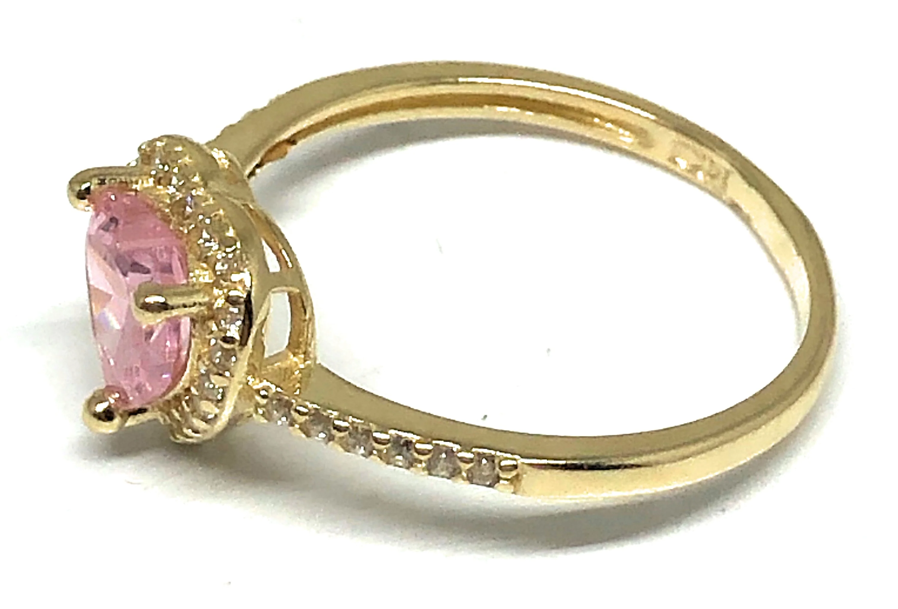 10k Solid Gold Yellow Gold Heart CZ Ring (PINK, PURPLE, RED, WHITE) - Image 6