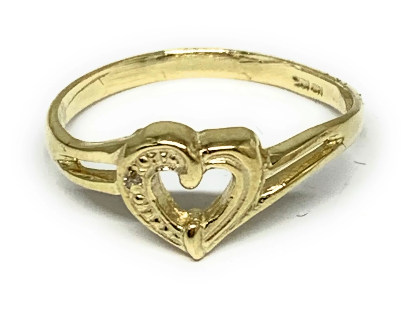 10k Solid Gold Yellow Gold Heart Ring