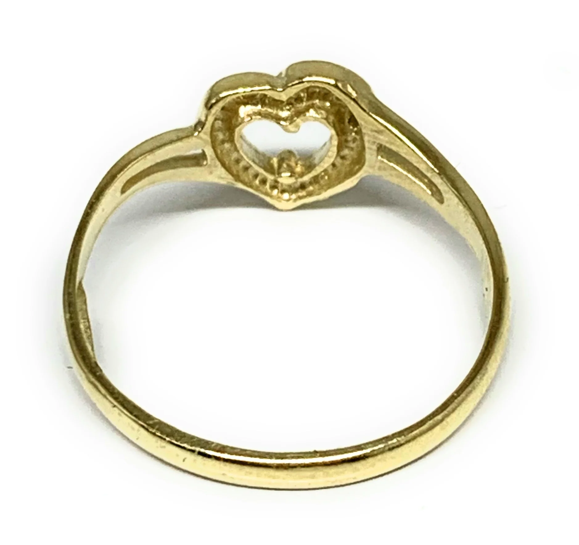 10k Solid Gold Yellow Gold Heart Ring - Image 3