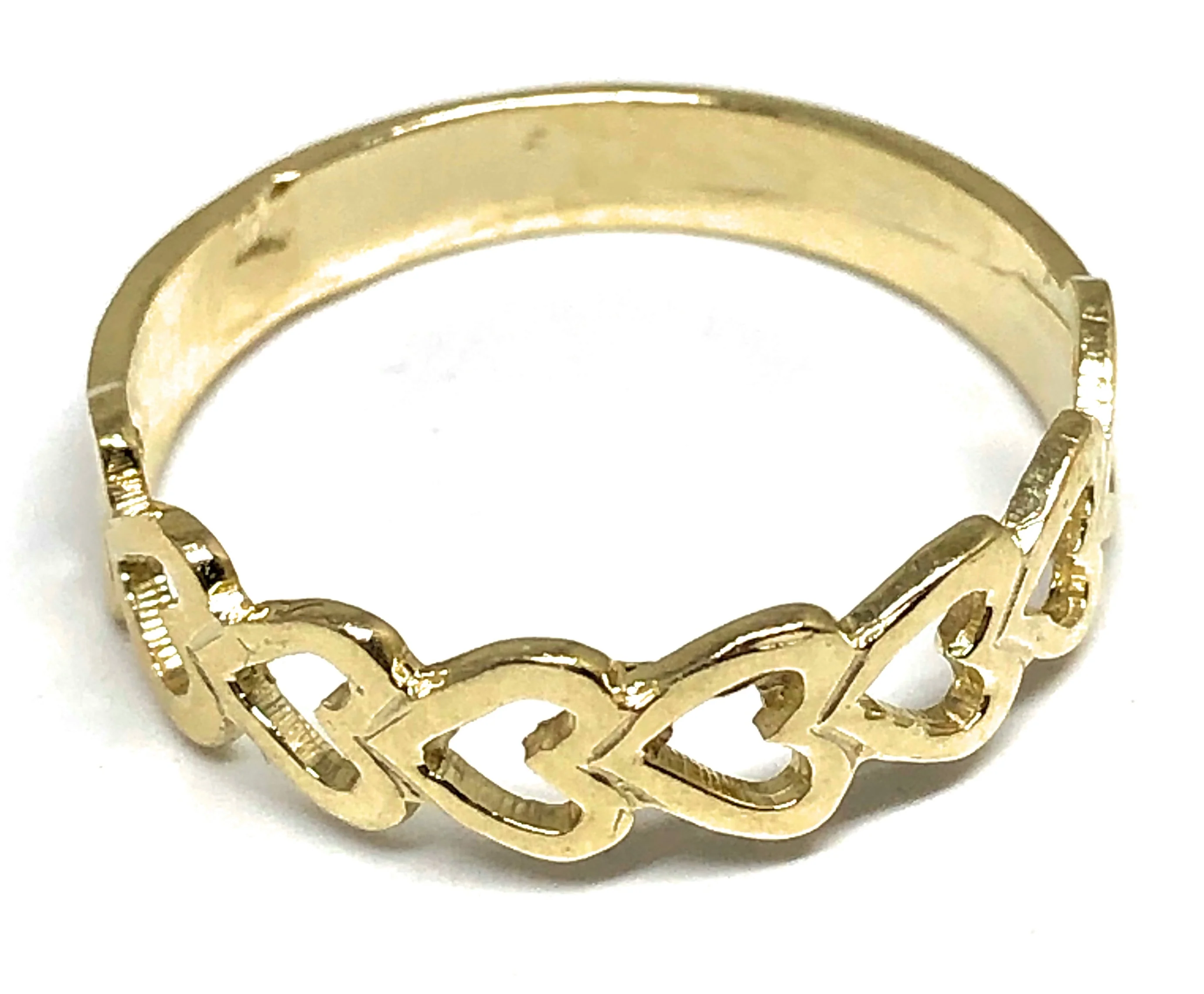 10k Solid Gold Yellow Heart Band Ring