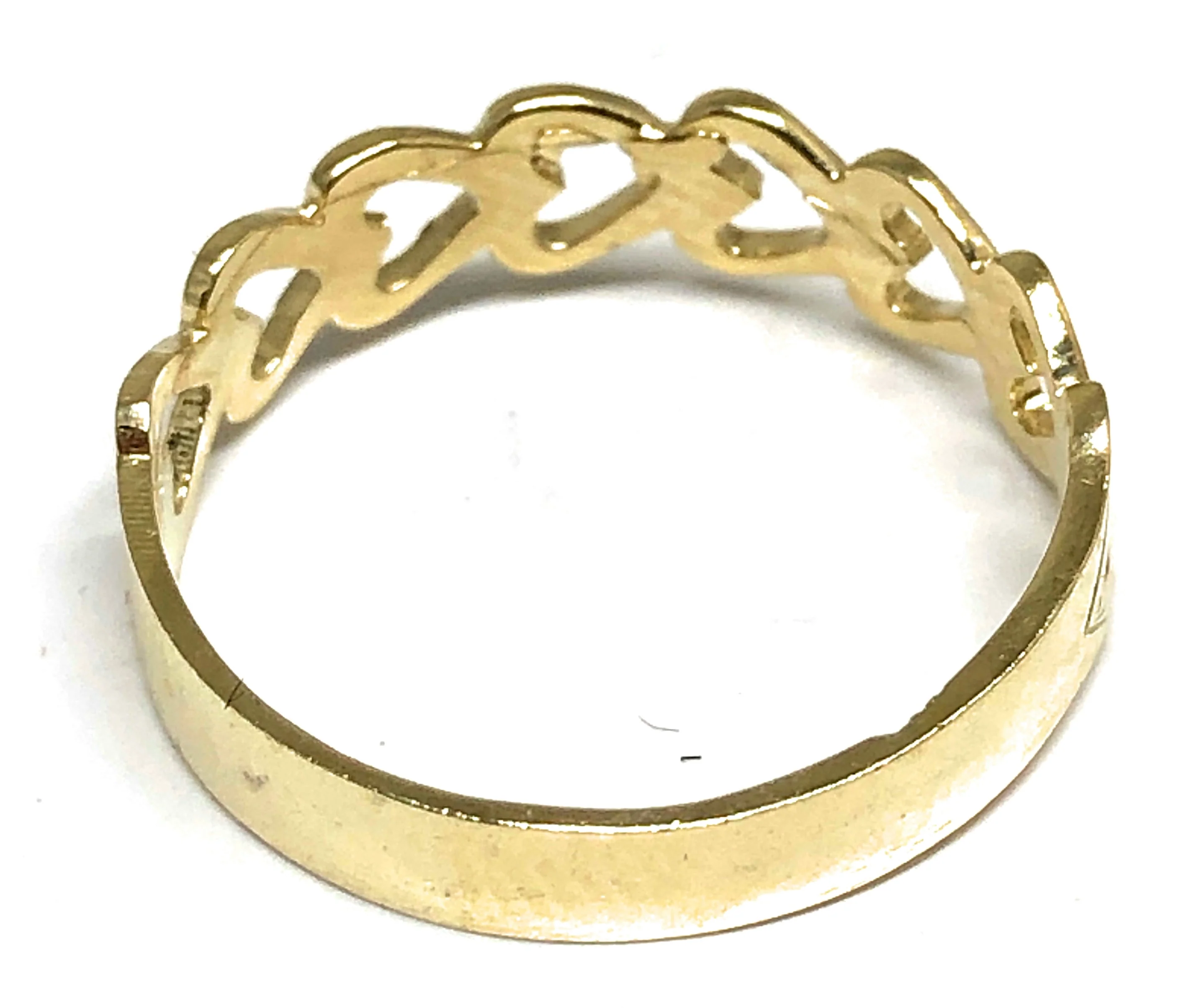 10k Solid Gold Yellow Heart Band Ring - Image 3
