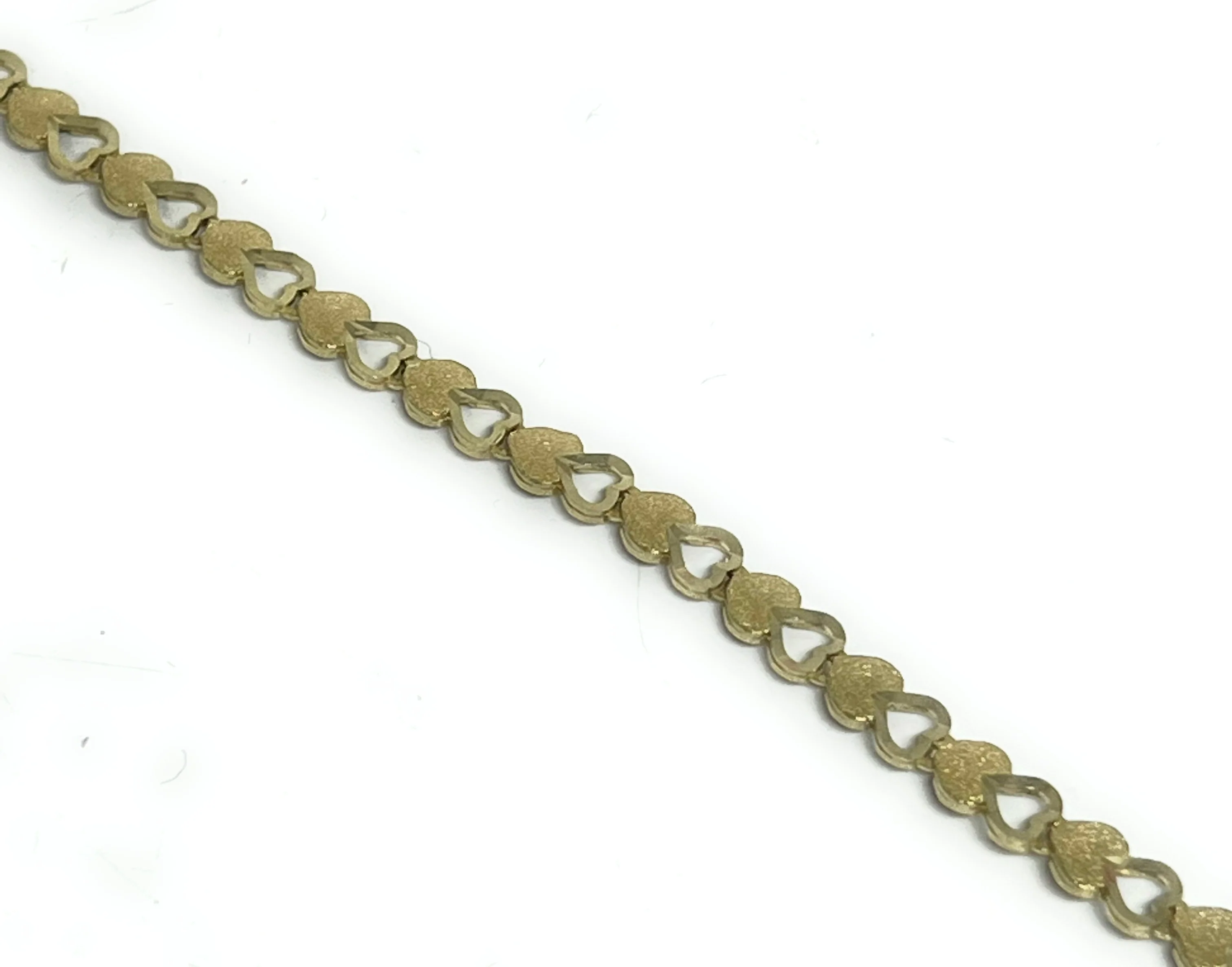 10k Solid Gold Yellow HEARTS 7.5 INCH 4.5MM BRRACELET - Image 4