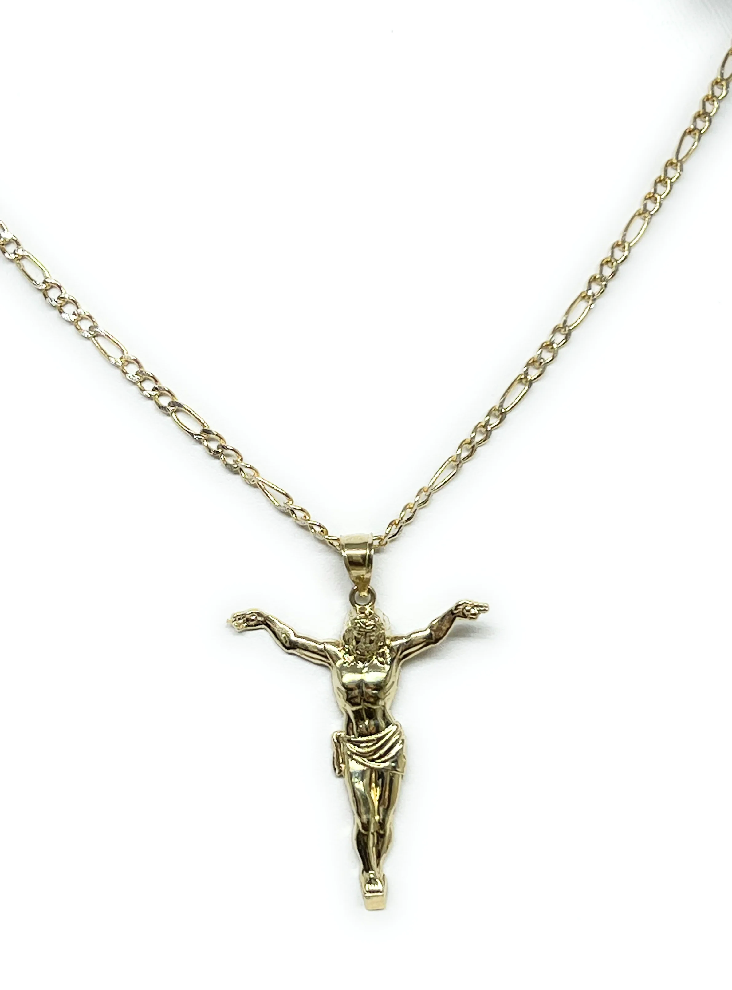 10k Solid Gold Yellow Jesus Body Crucifix Pendant Necklace - Image 6