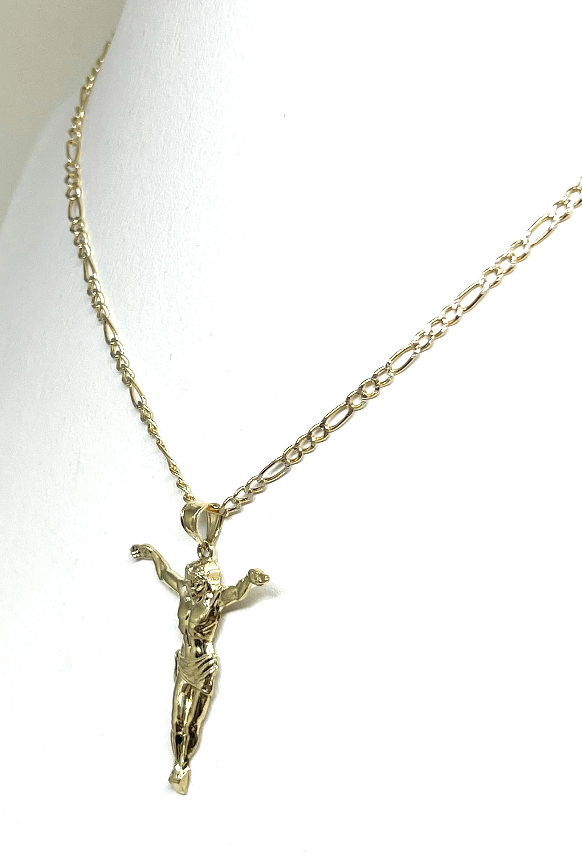 10k Solid Gold Yellow Jesus Body Crucifix Pendant Necklace - Image 7