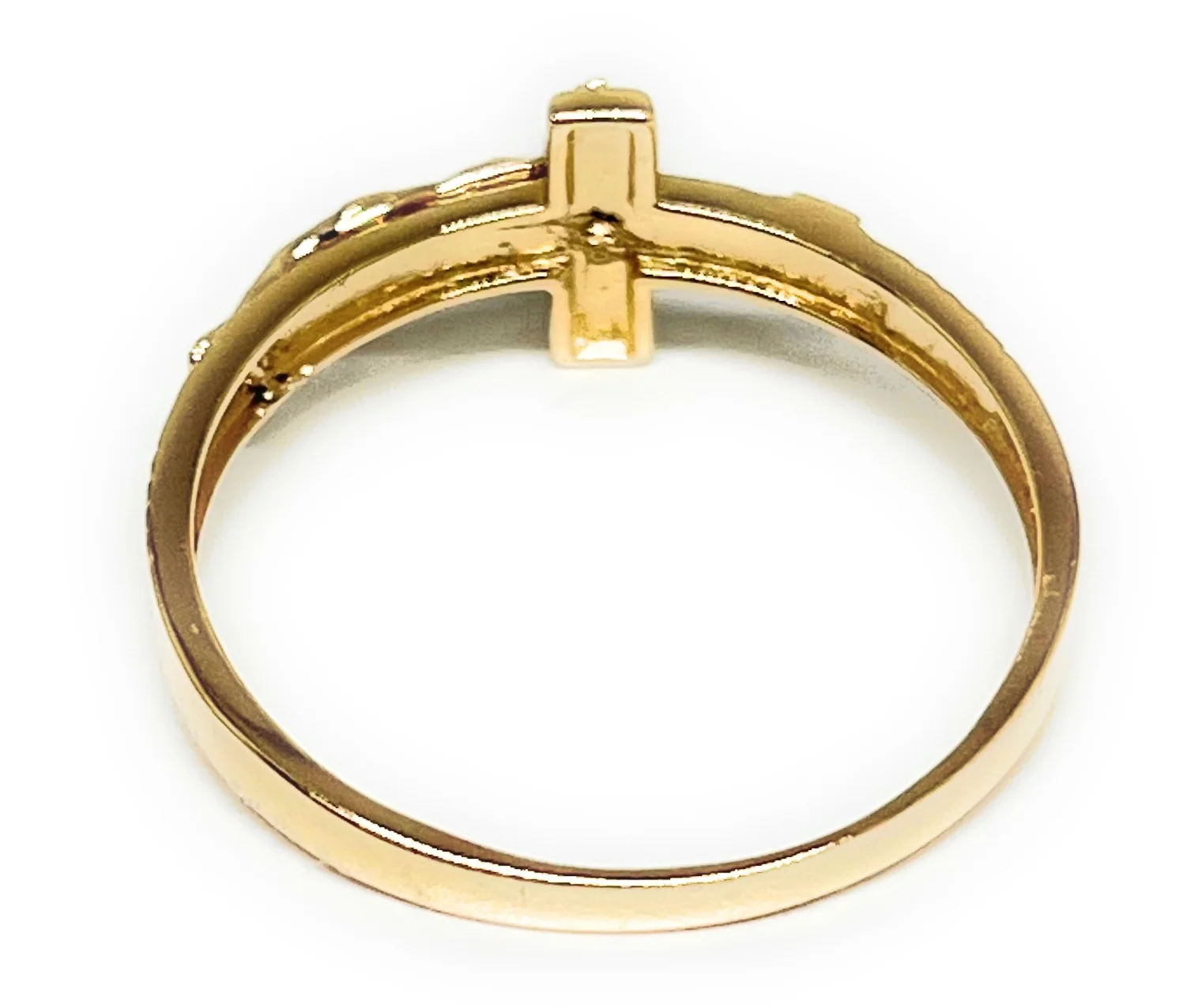 10k Solid Gold Yellow Jesus Cross Crucifix Ring (FC 132) - Image 3