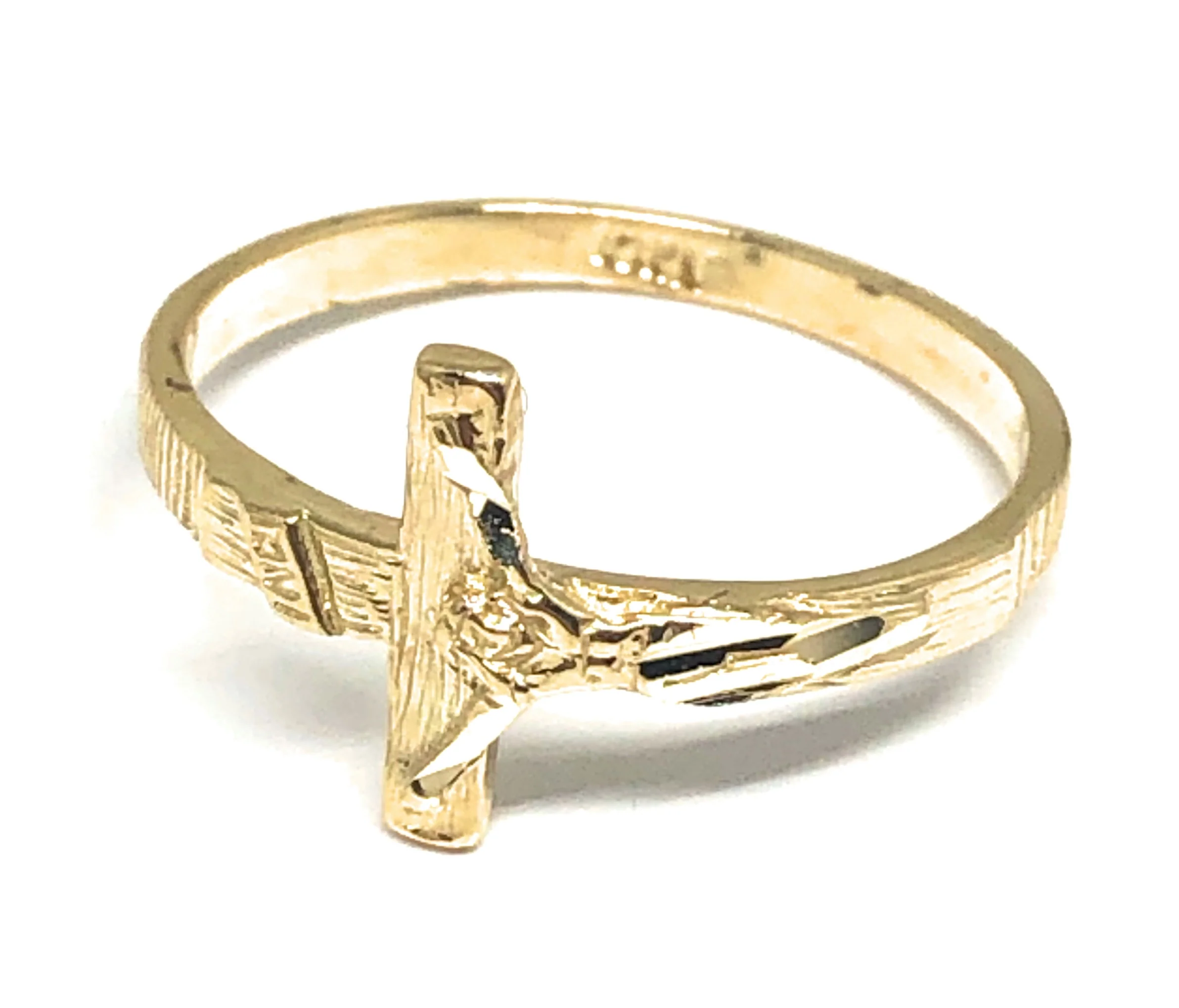 10k Solid Gold Yellow Jesus Cross Crucifix Ring (FC 132) - Image 4