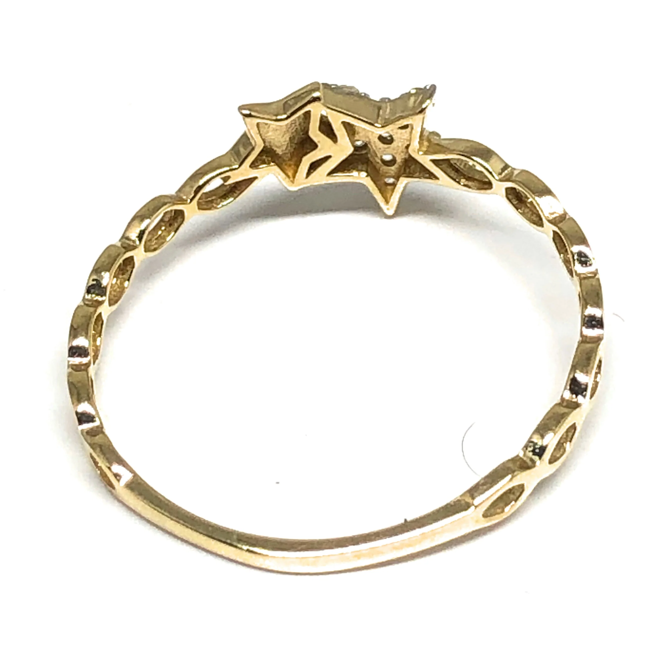 10k Solid Gold Yellow MINI Gold Stars CZ Ring - Image 3
