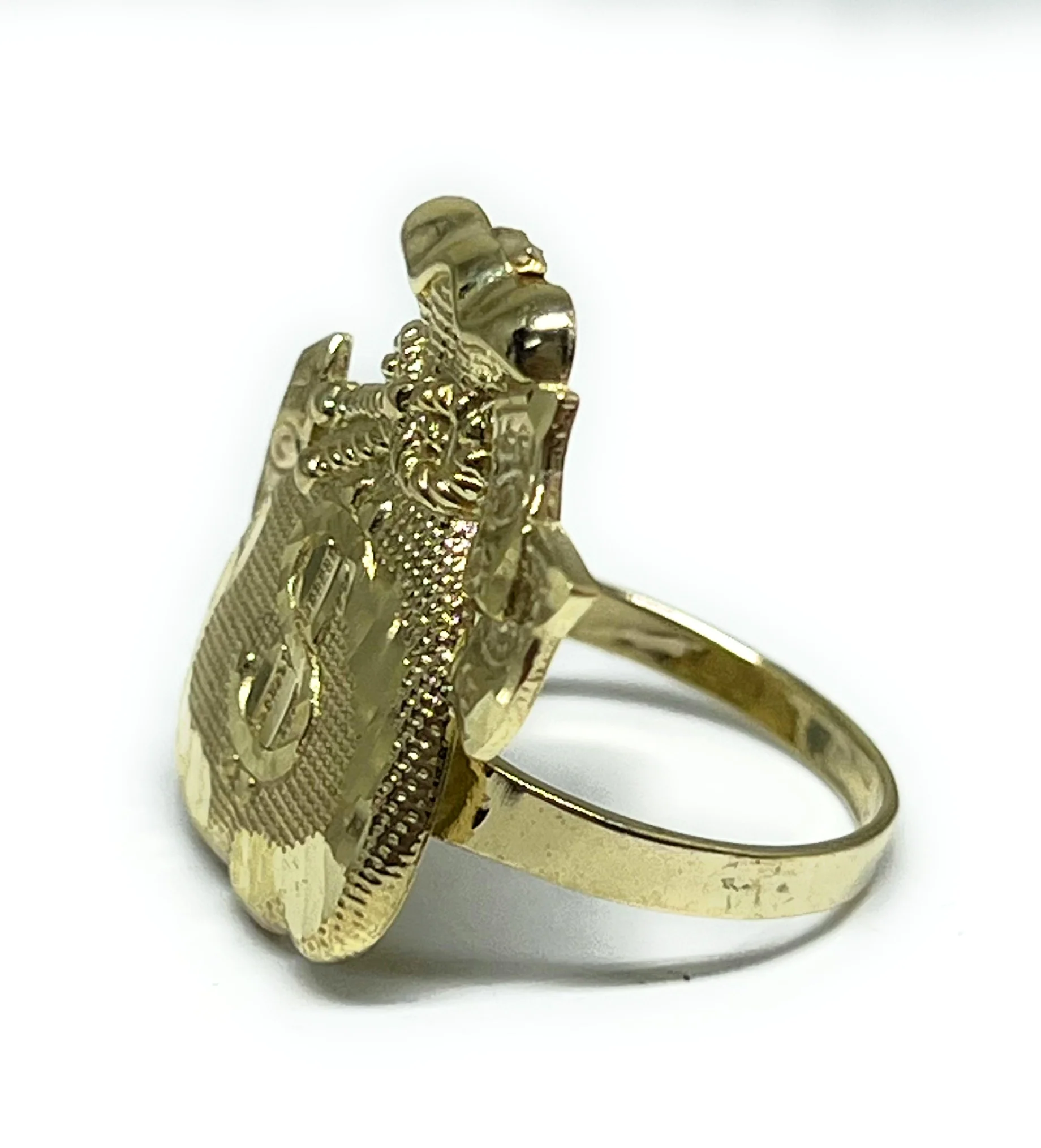 10k Solid Gold Yellow MONEY BAG DOLLARS RING - Image 2