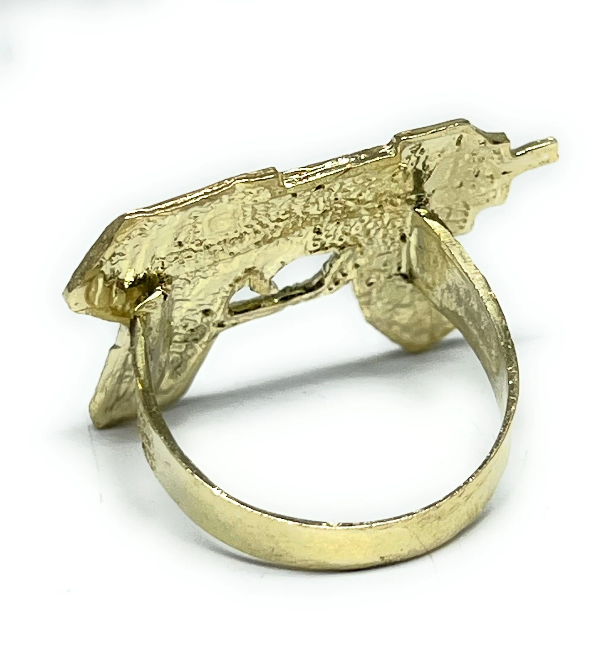 10k Solid Gold Yellow UZI MACHINE GUN RING (SM,MED,LG) - Image 6