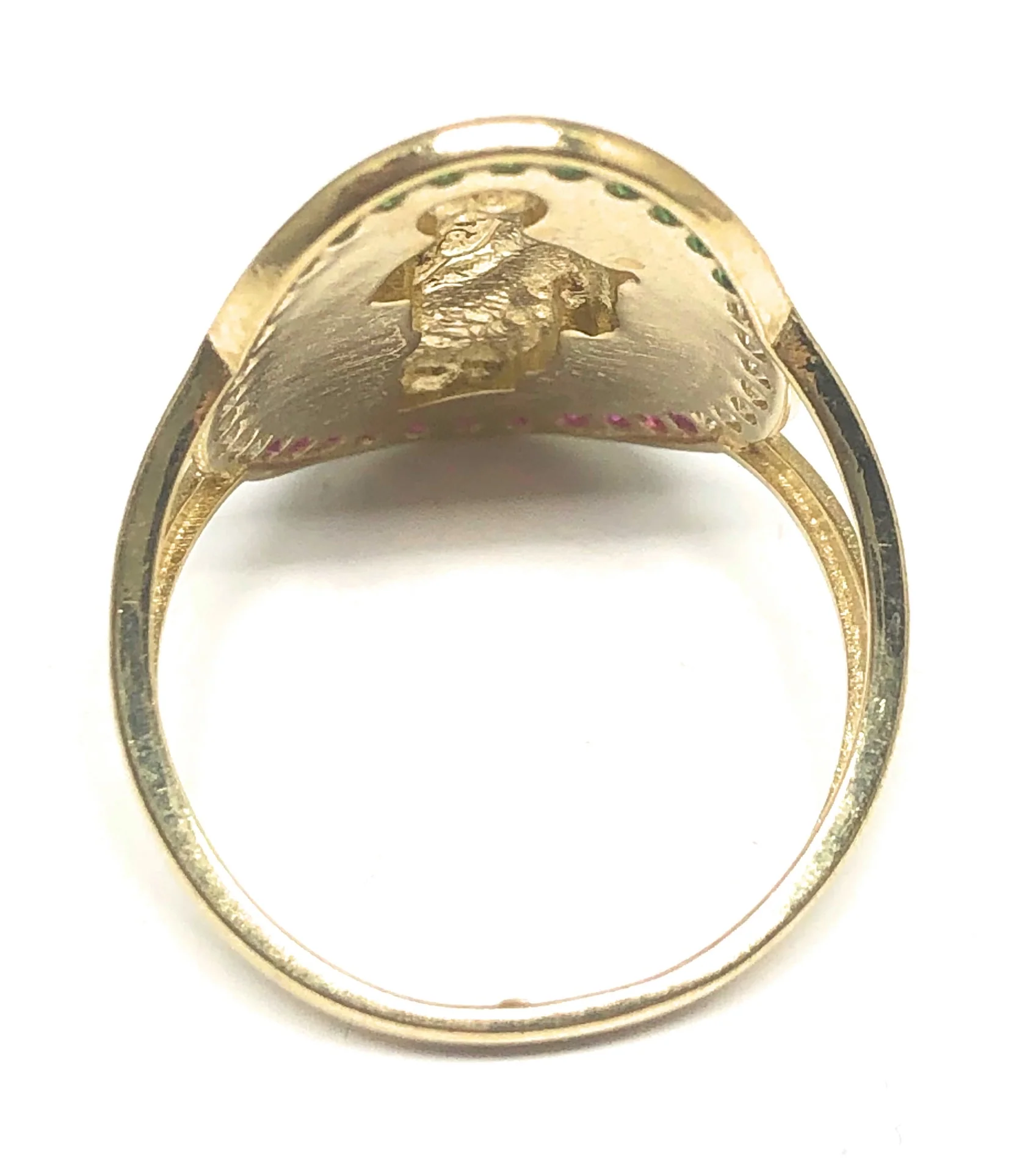 10k Solid Gold Yellow Oval CZ Saan Judas Ring - Image 3