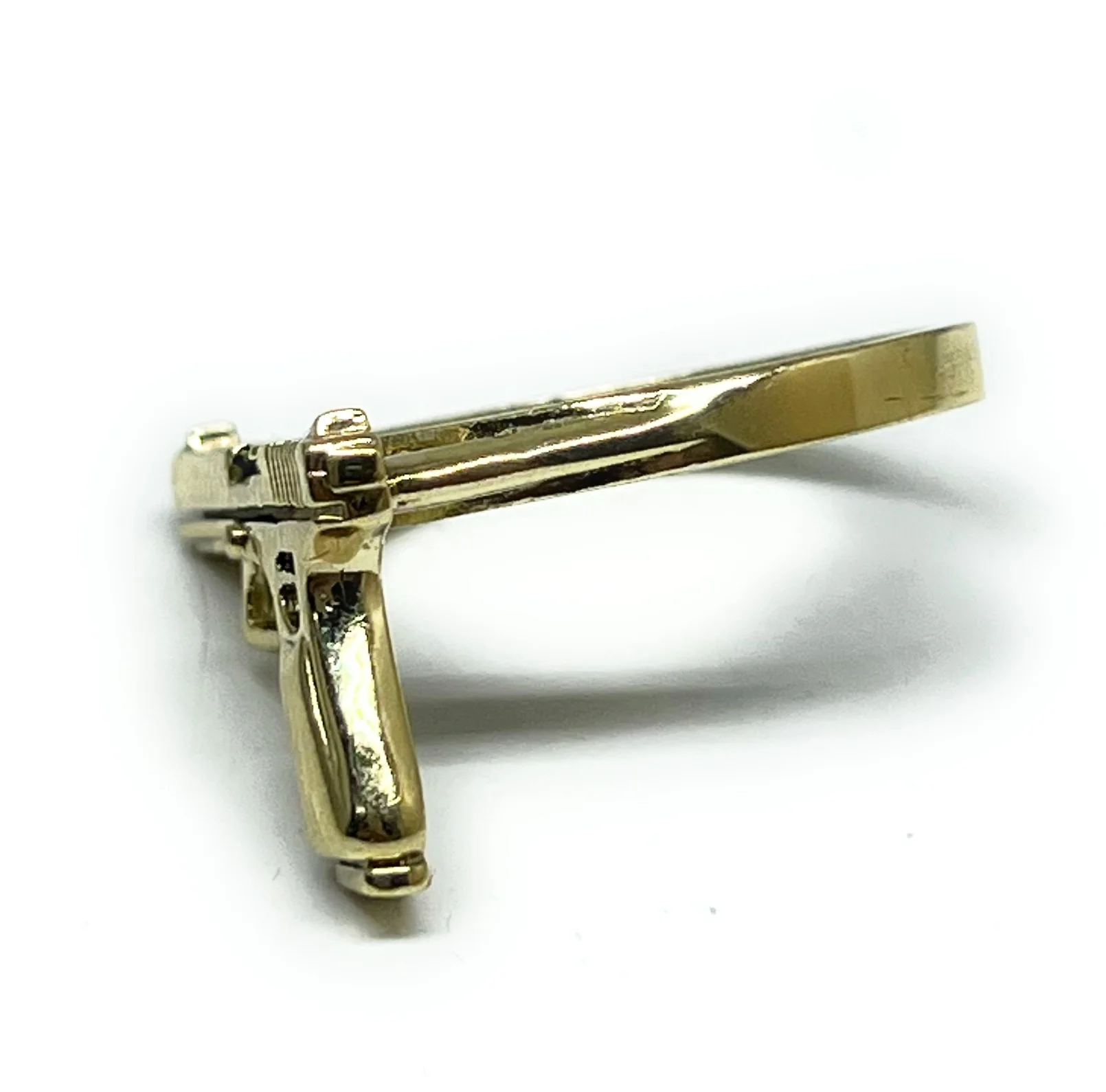 10k Solid Gold Yellow PISTOL GUN RING - Image 4