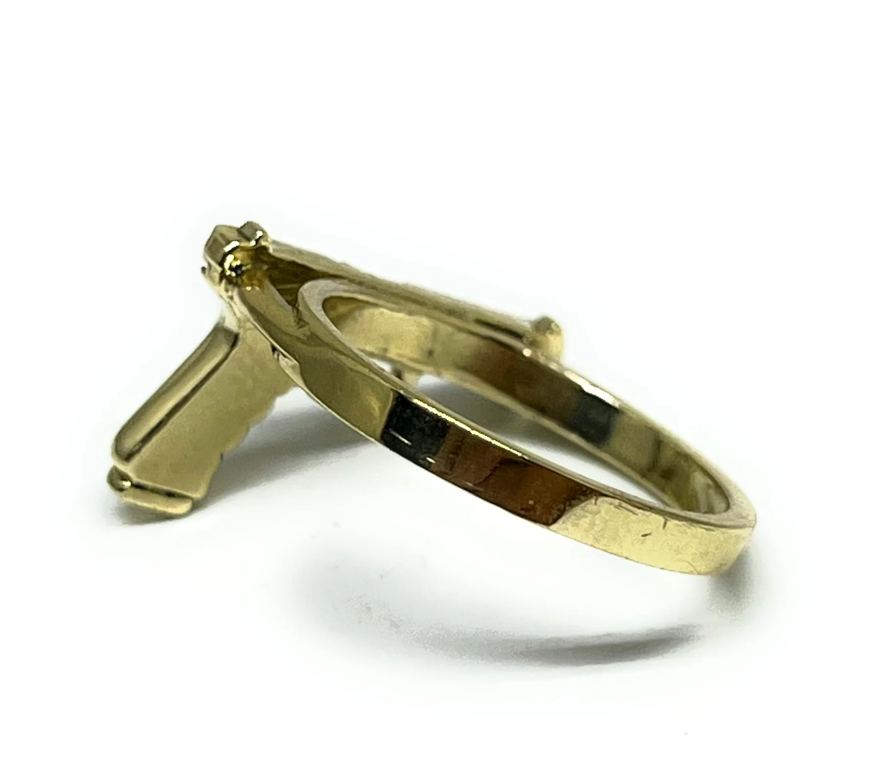 10k Solid Gold Yellow PISTOL GUN RING - Image 5