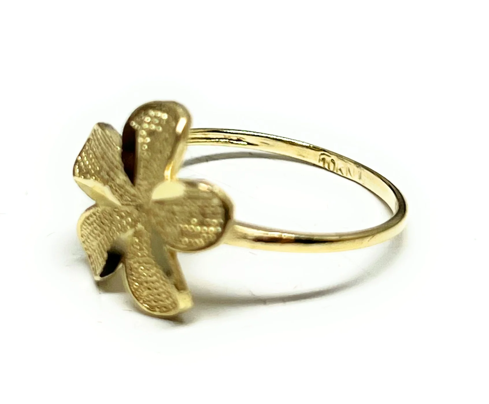 10k Solid Gold Yellow PLUMERIA Flower Ring - Image 3
