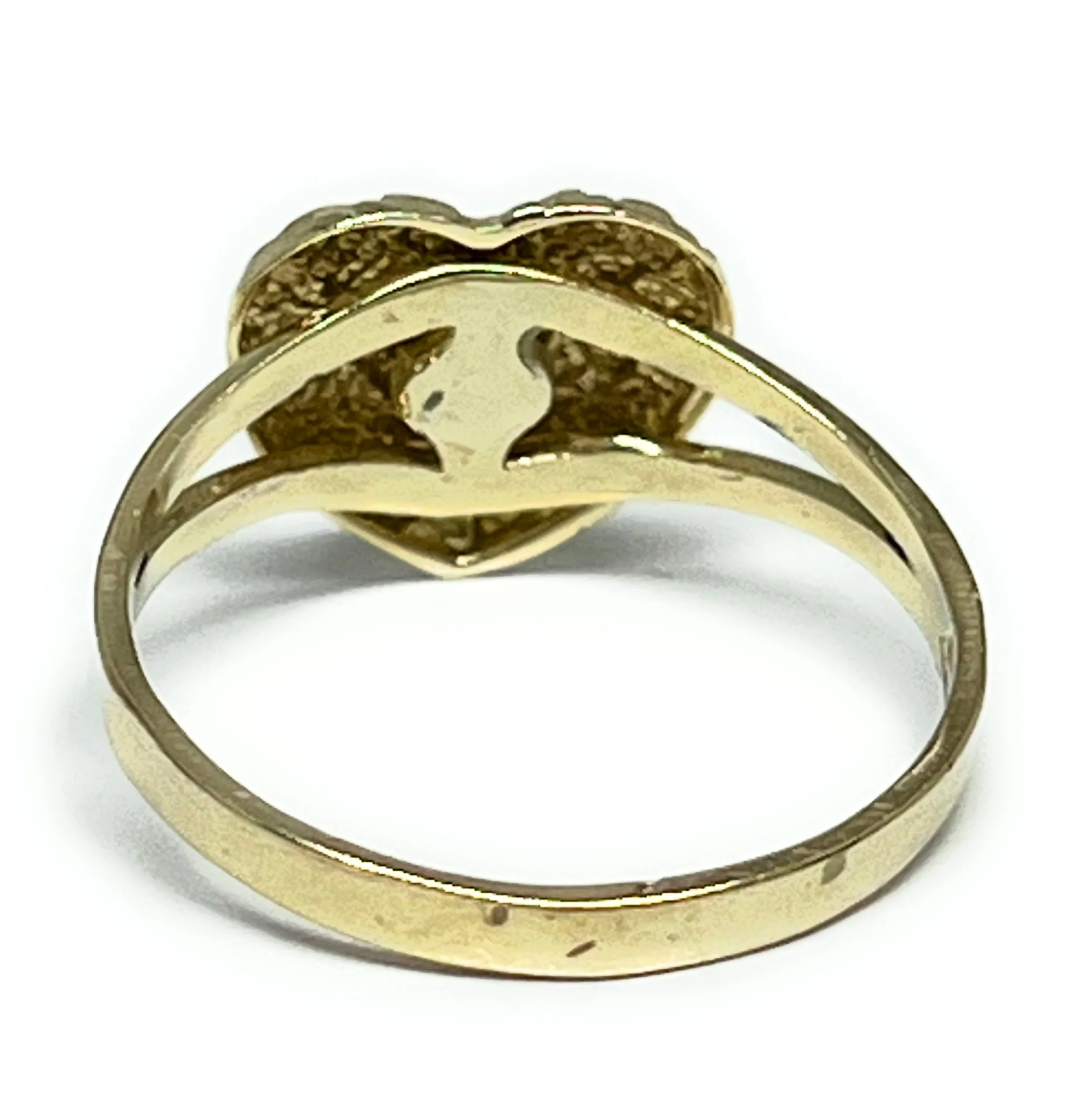 10k Solid Gold Yellow PUFFY Nugget Heart Ring (SM) - Image 3