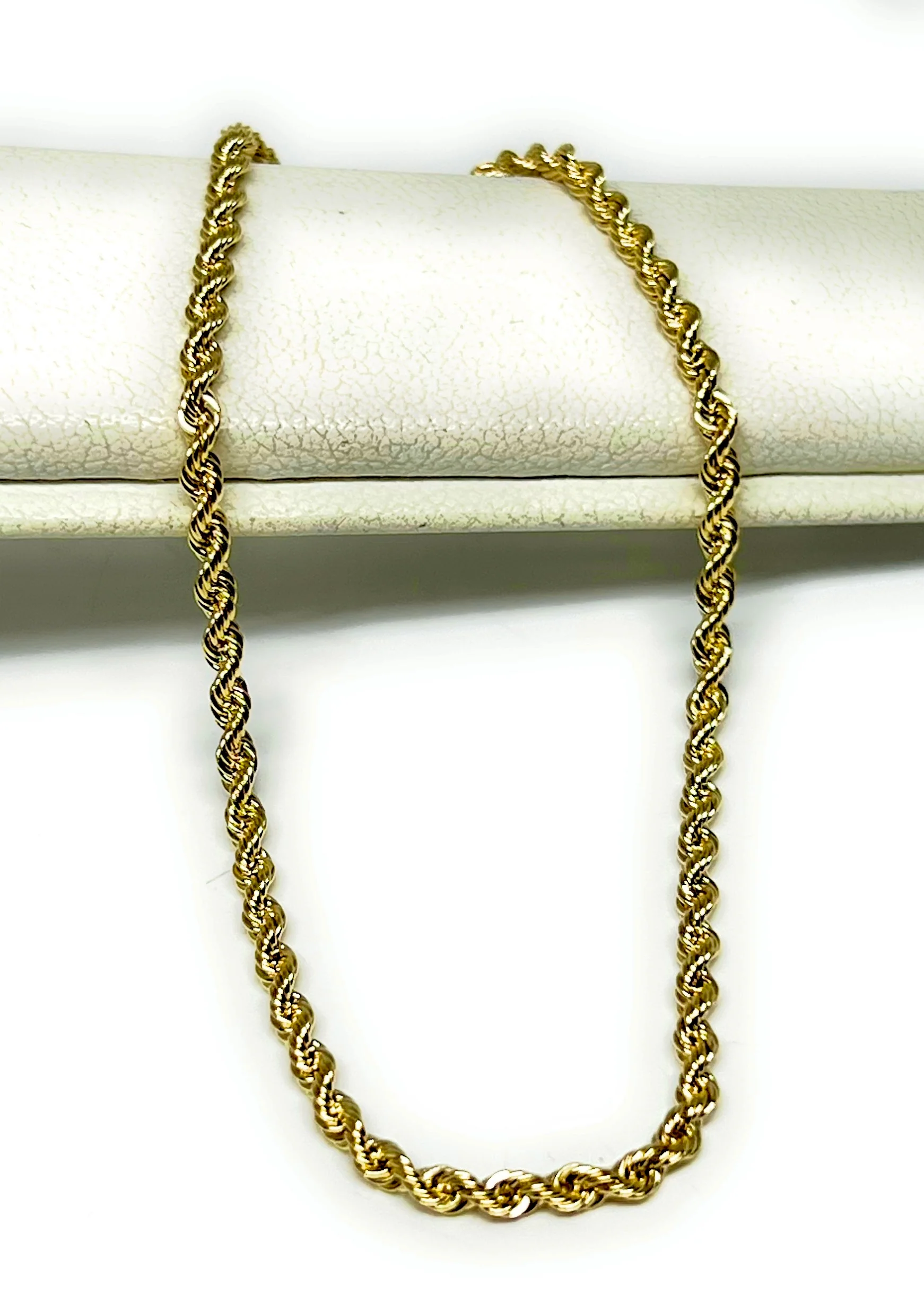 10k Solid Gold Yellow Rope Brracelet 7-10 inch 2mm Width (SEMI-HOLLOW STYLE)