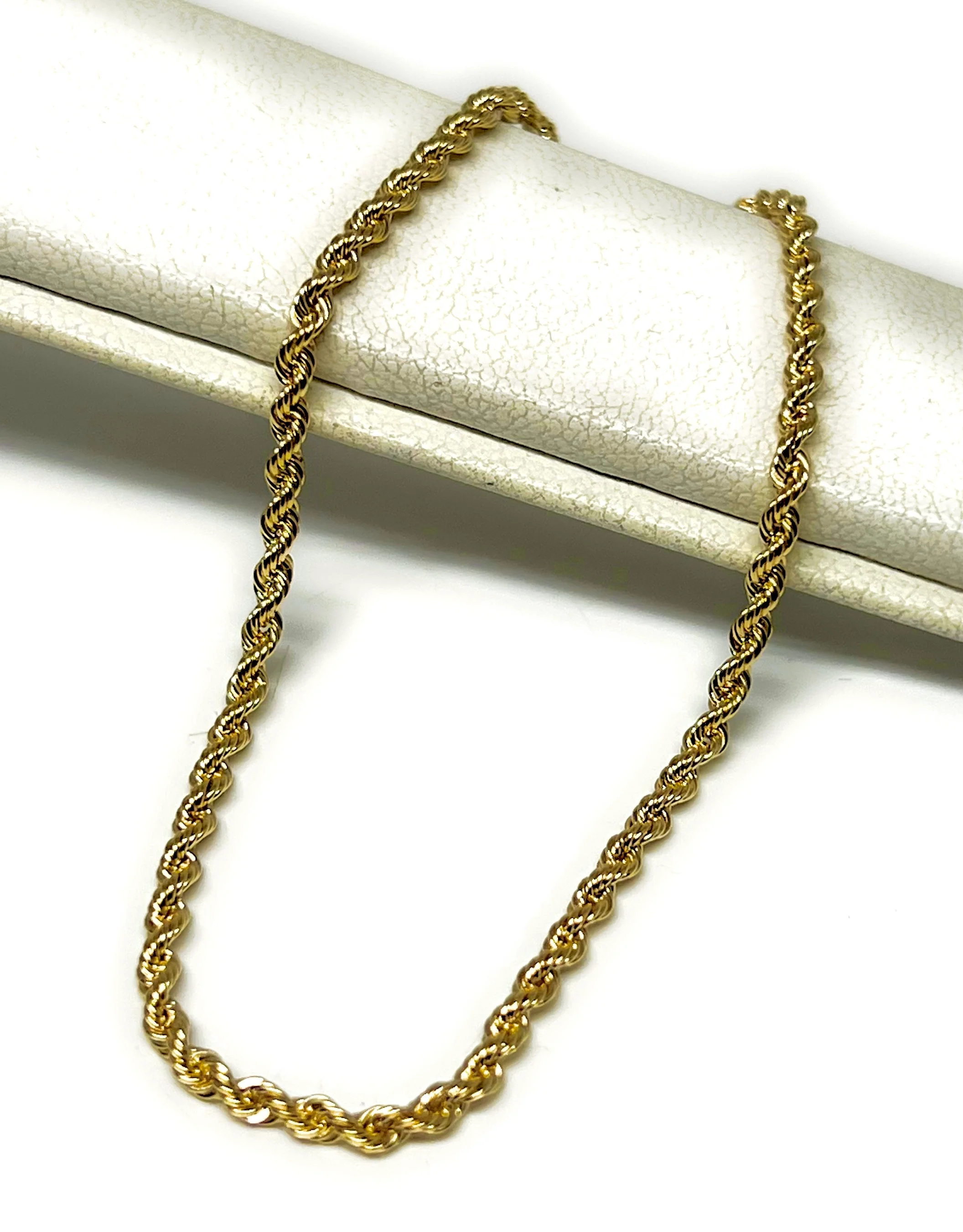 10k Solid Gold Yellow Rope Brracelet 7-10 inch 2mm Width (SEMI-HOLLOW STYLE) - Image 3