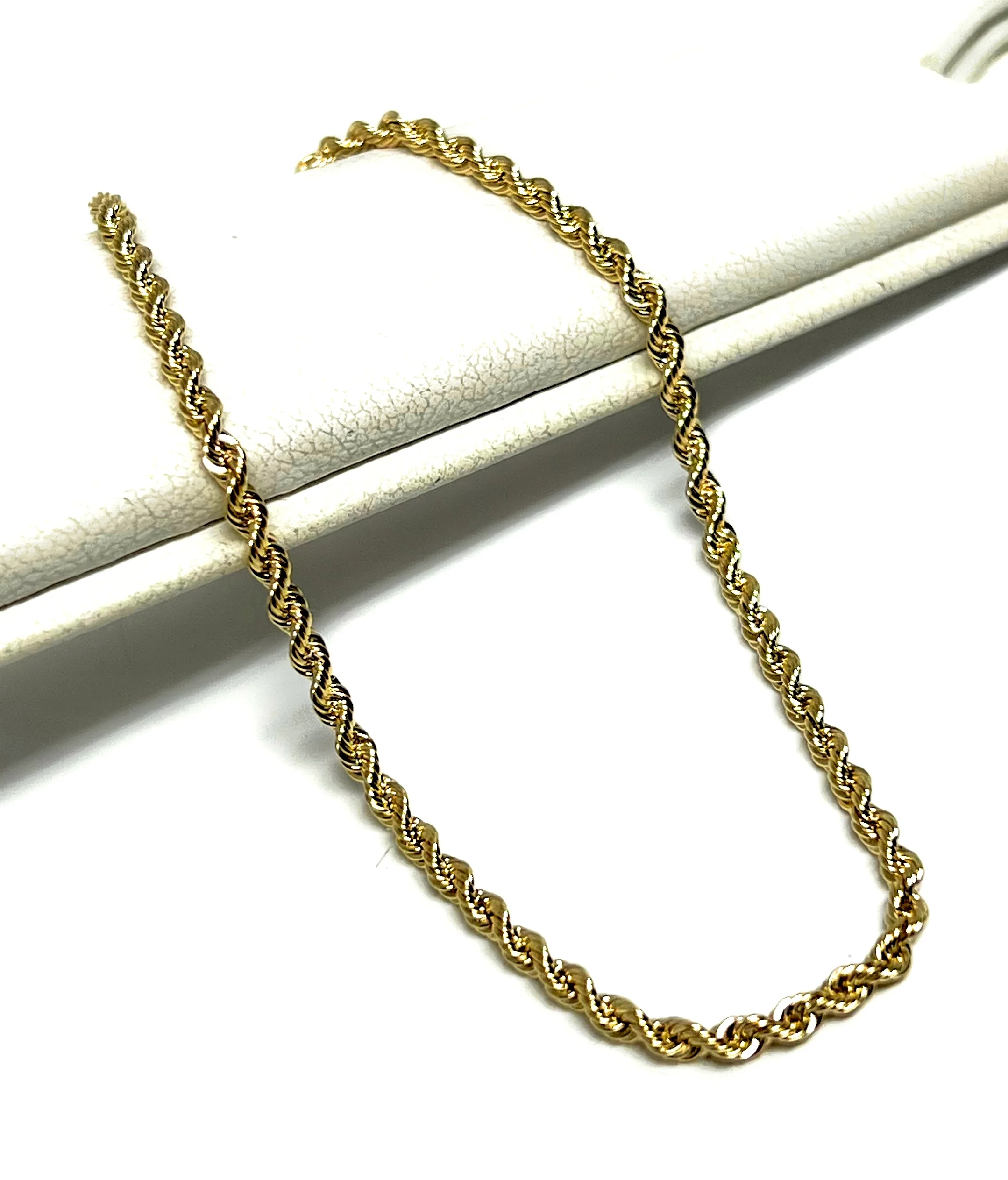 10k Solid Gold Yellow Rope Brracelet 7-10 inch 2mm Width (SEMI-HOLLOW STYLE) - Image 4