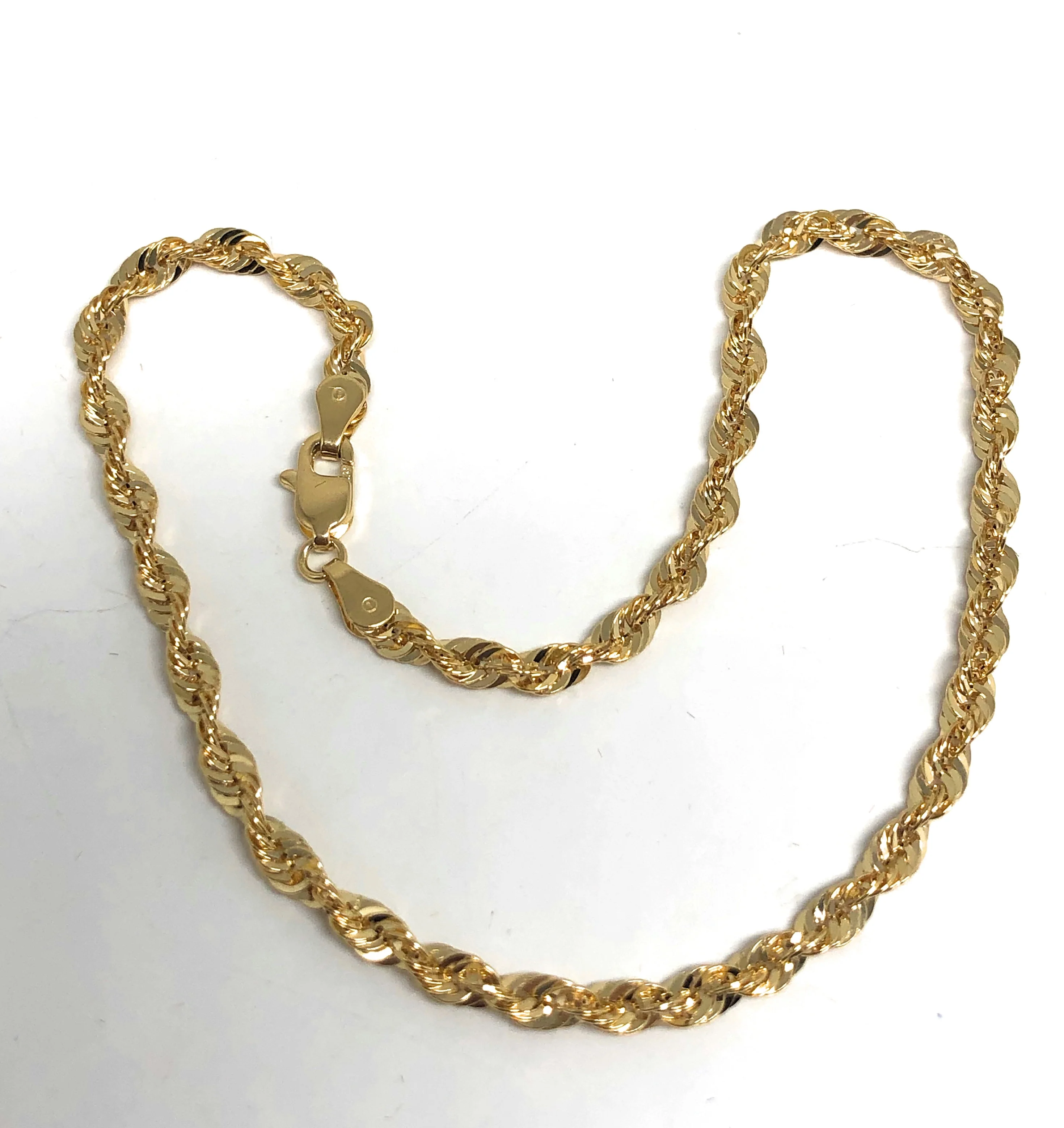 10k Solid Gold Yellow Rope Brracelet 7-10 inch 3.3mm Width - Image 3