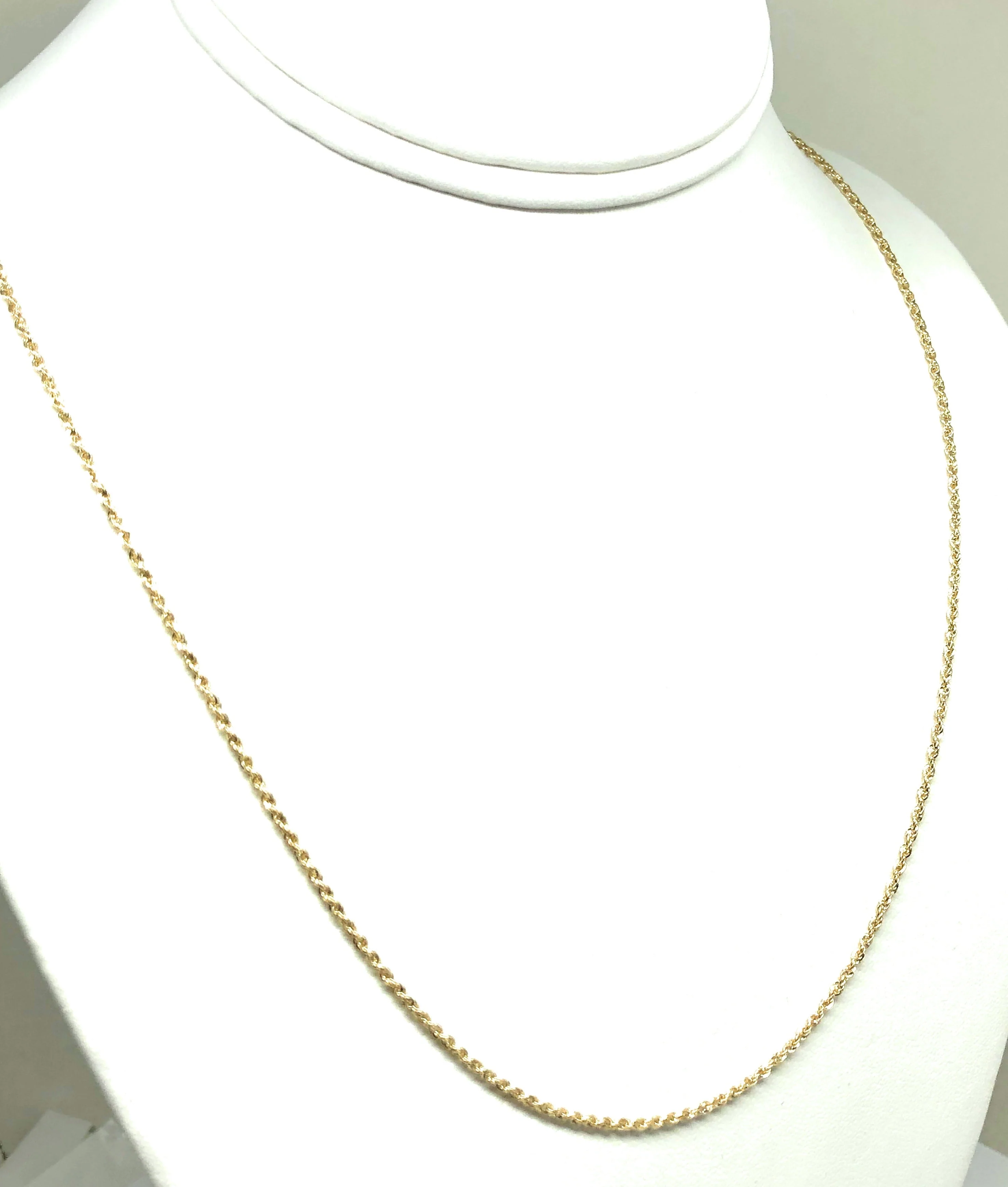 10k Solid Gold Yellow Rope THIN Chain 18-24 inches 1.5mm (Full Solid Style) (3.5-4.7g) - Image 6