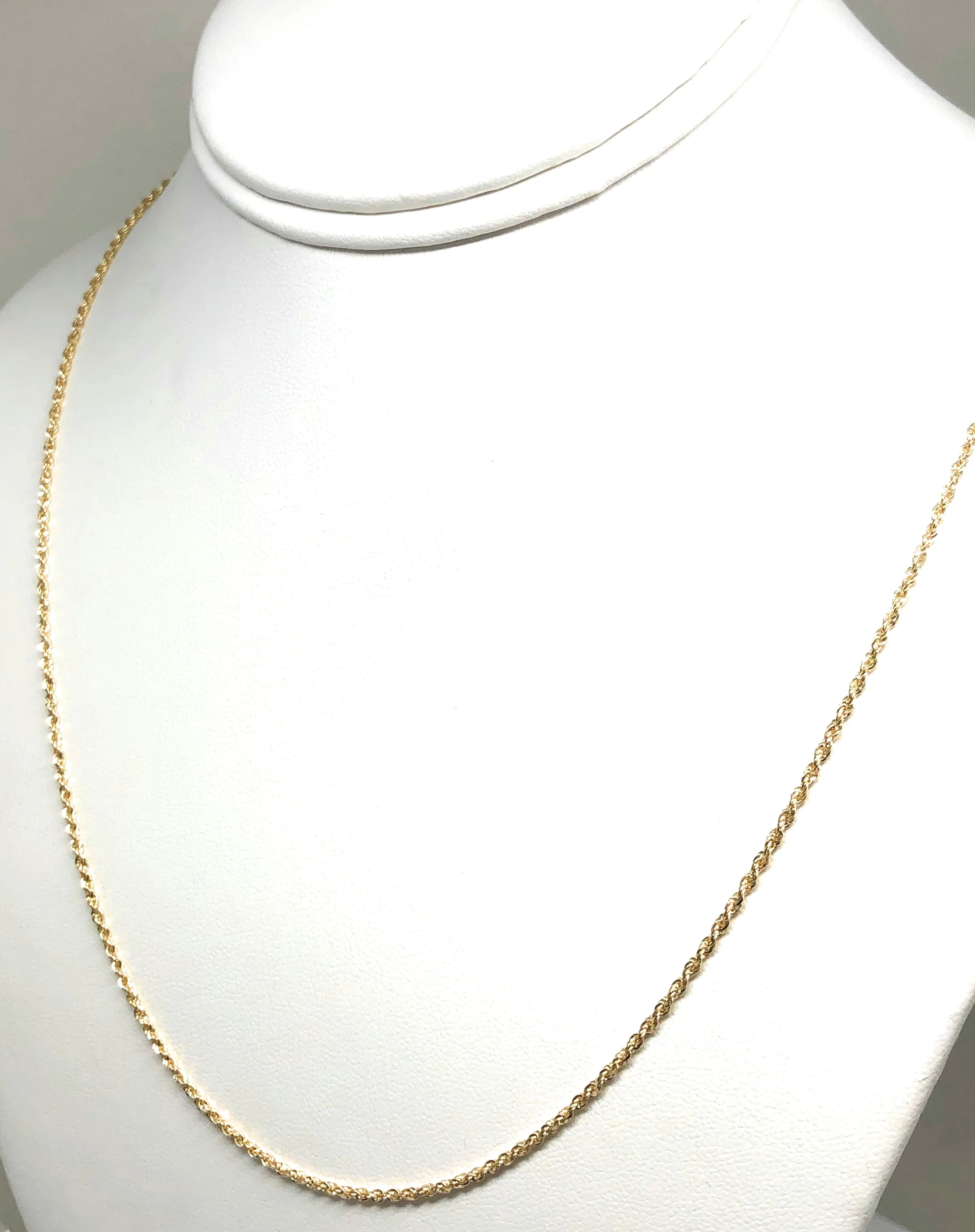 10k Solid Gold Yellow Rope THIN Chain 18-24 inches 1.5mm (Full Solid Style) (3.5-4.7g) - Image 7