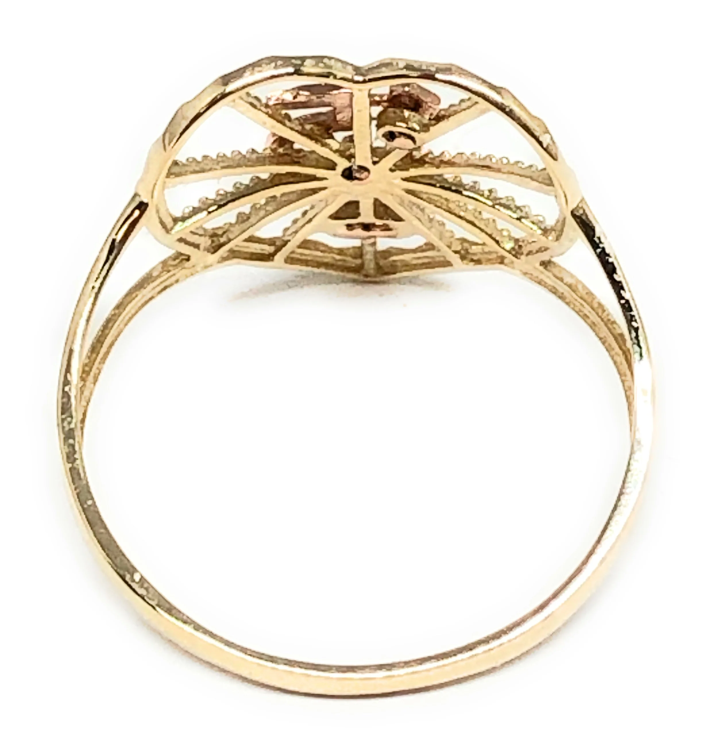 10k Solid Gold Yellow & Rose Gold 15 Años Heart Ring (FC 82) - Image 2