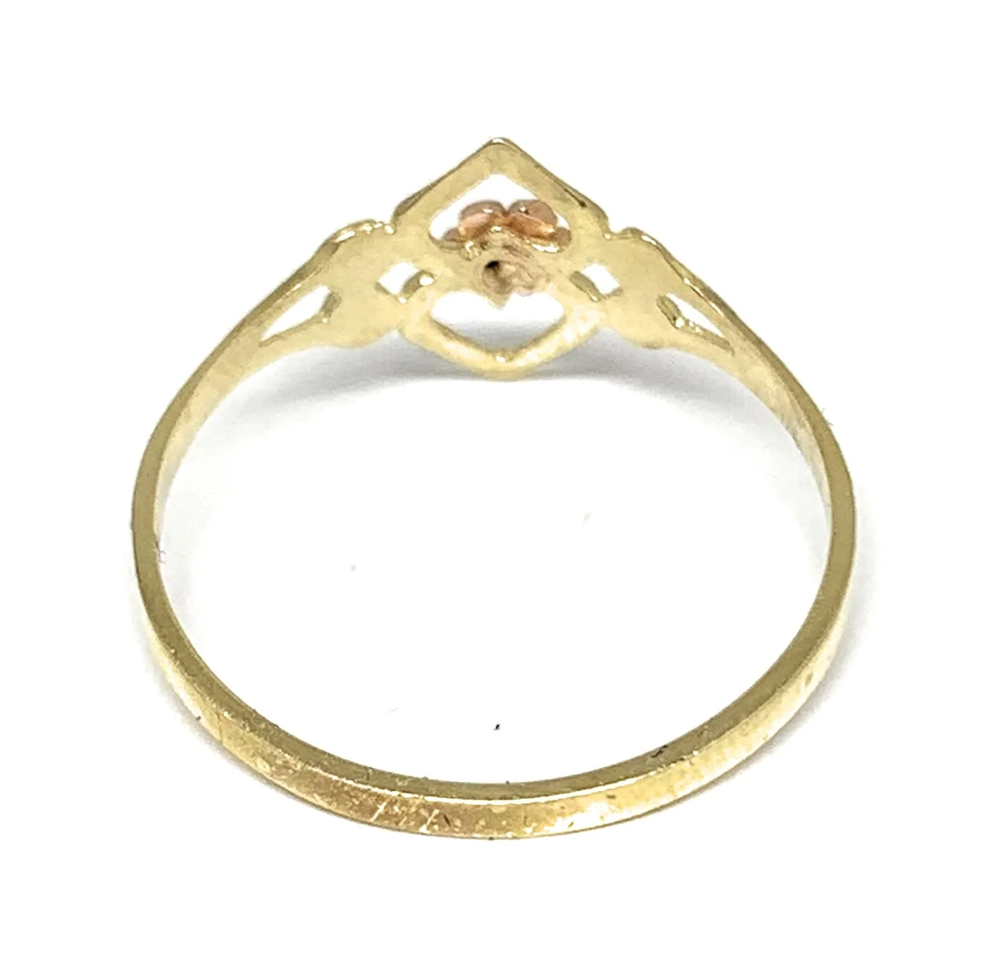 10k Solid Gold Yellow & Rose Gold Flower Ring - Image 2
